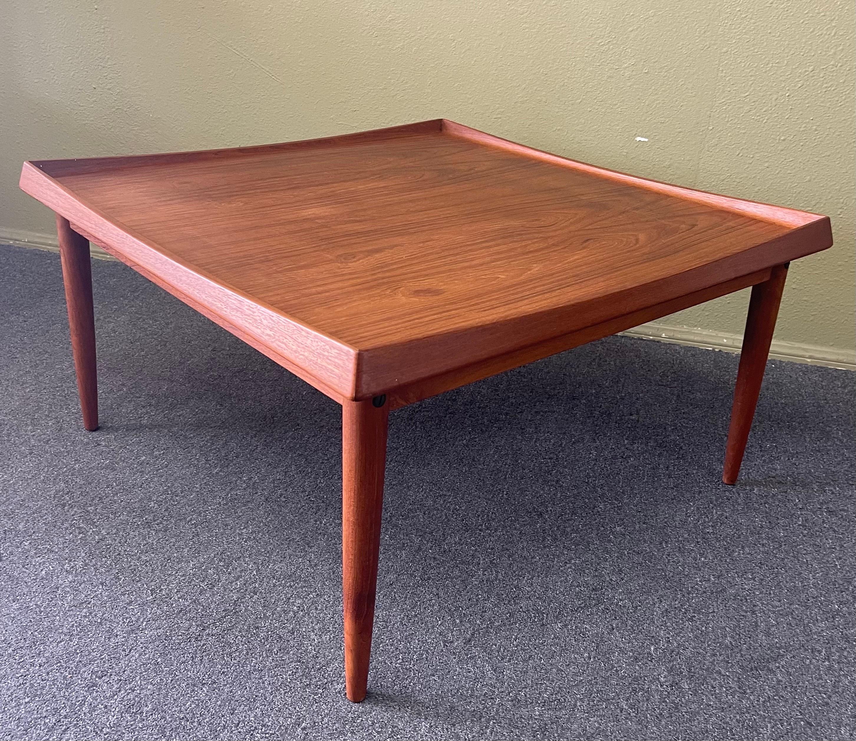 Scandinavian Modern Danish Modern Solid Teak Coffee Table by Moredo For Sale