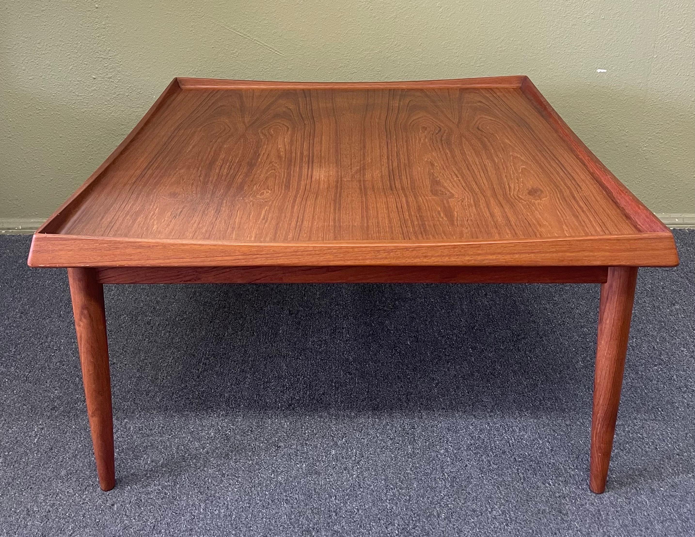 20th Century Danish Modern Solid Teak Coffee Table by Moredo For Sale