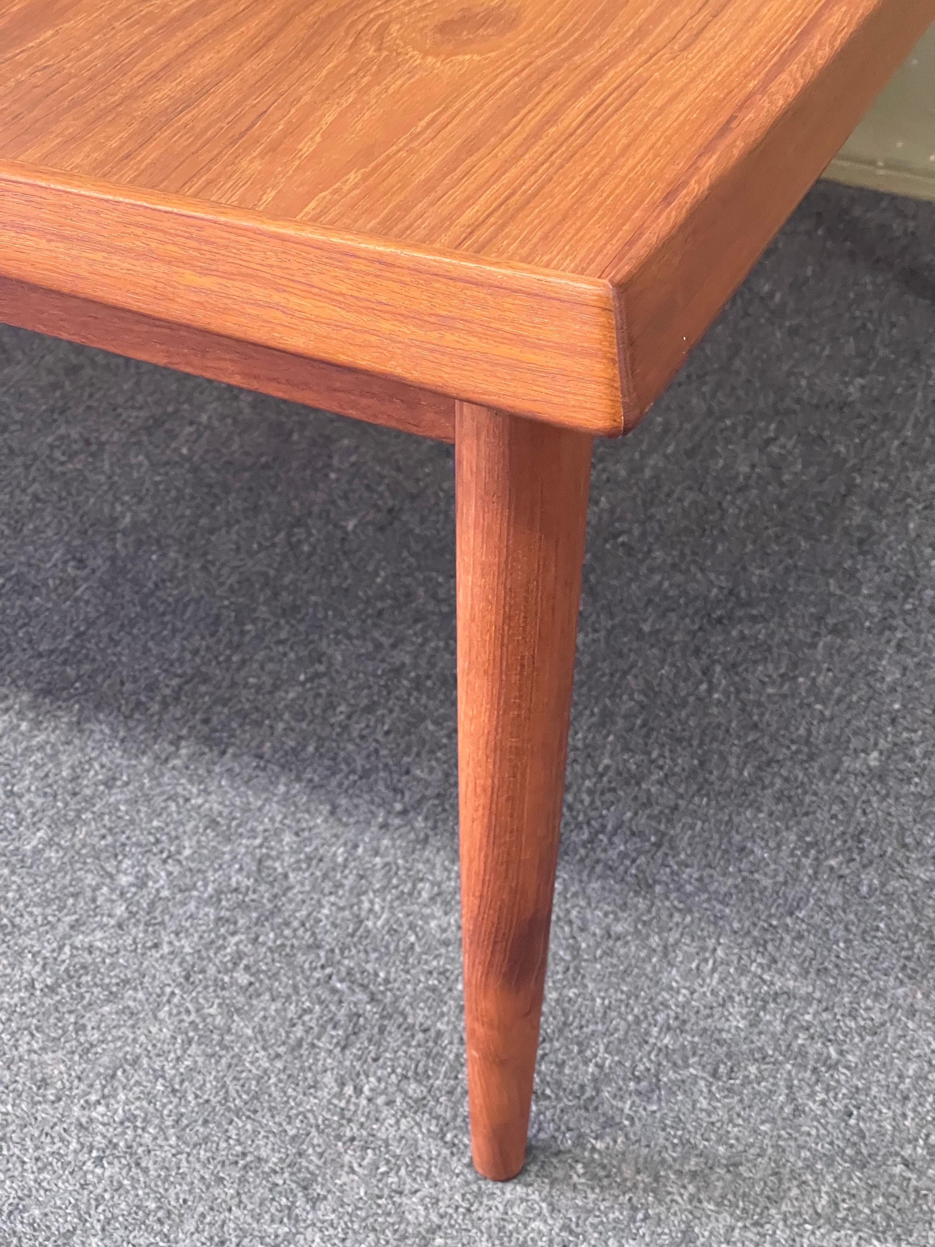 Danish Modern Solid Teak Coffee Table by Moredo For Sale 2