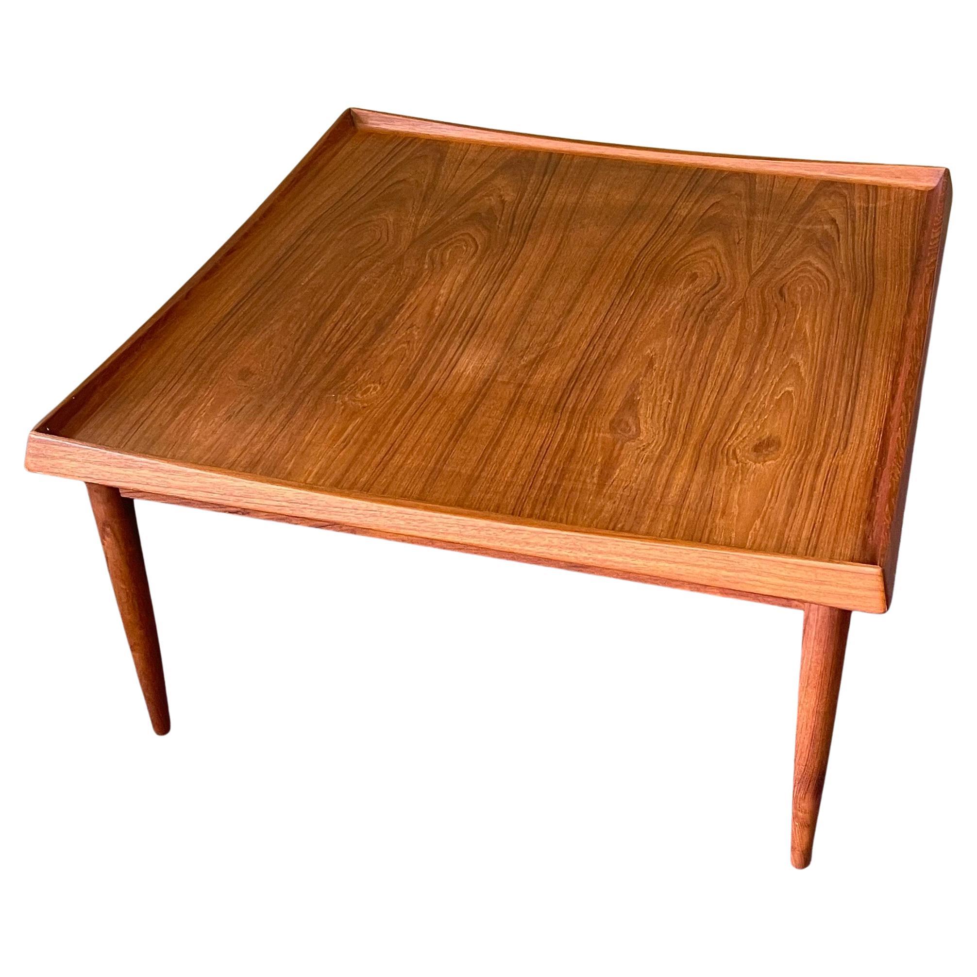 Danish Modern Solid Teak Coffee Table by Moredo For Sale