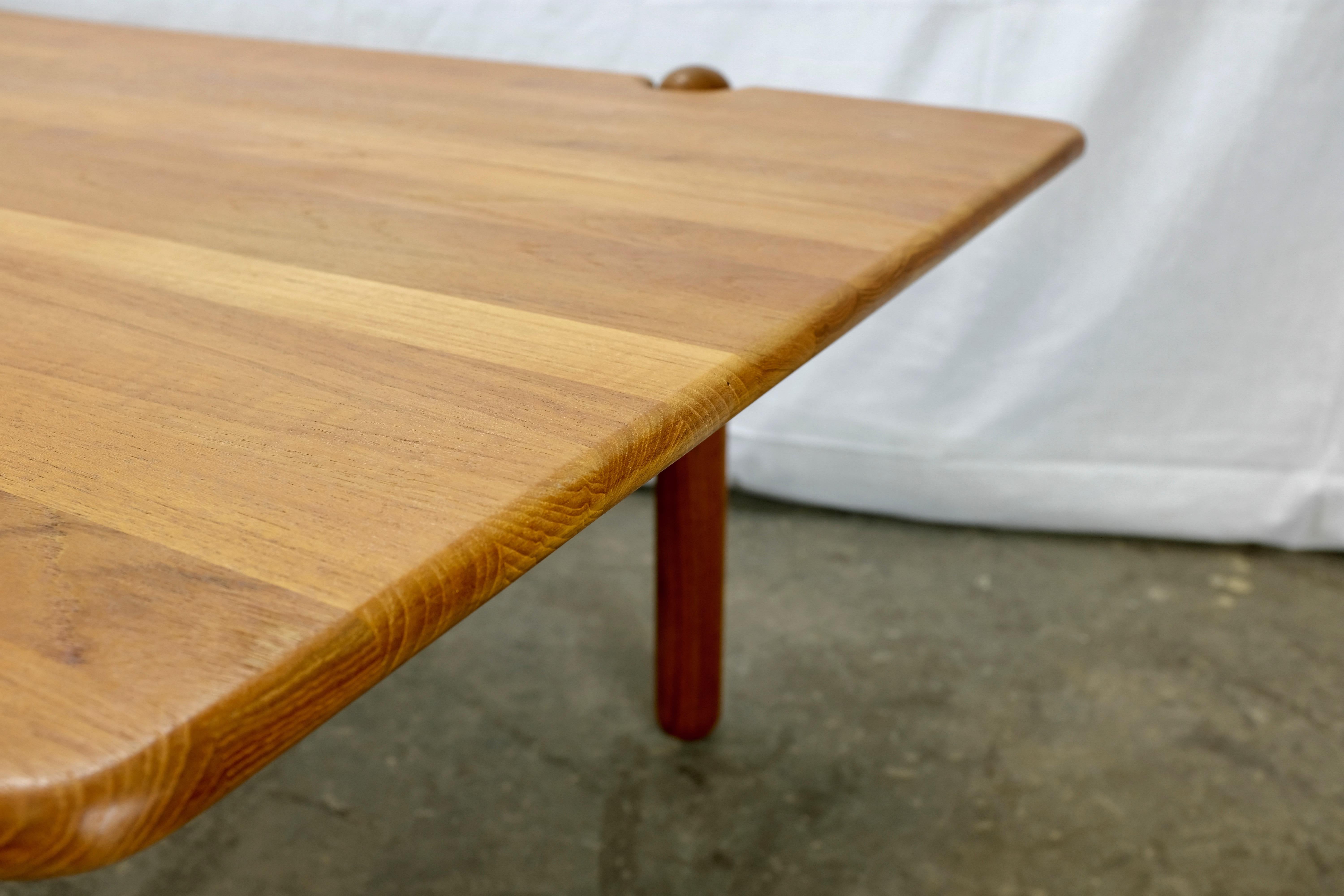 Danish Modern Solid Teak Coffee Table For Sale 2