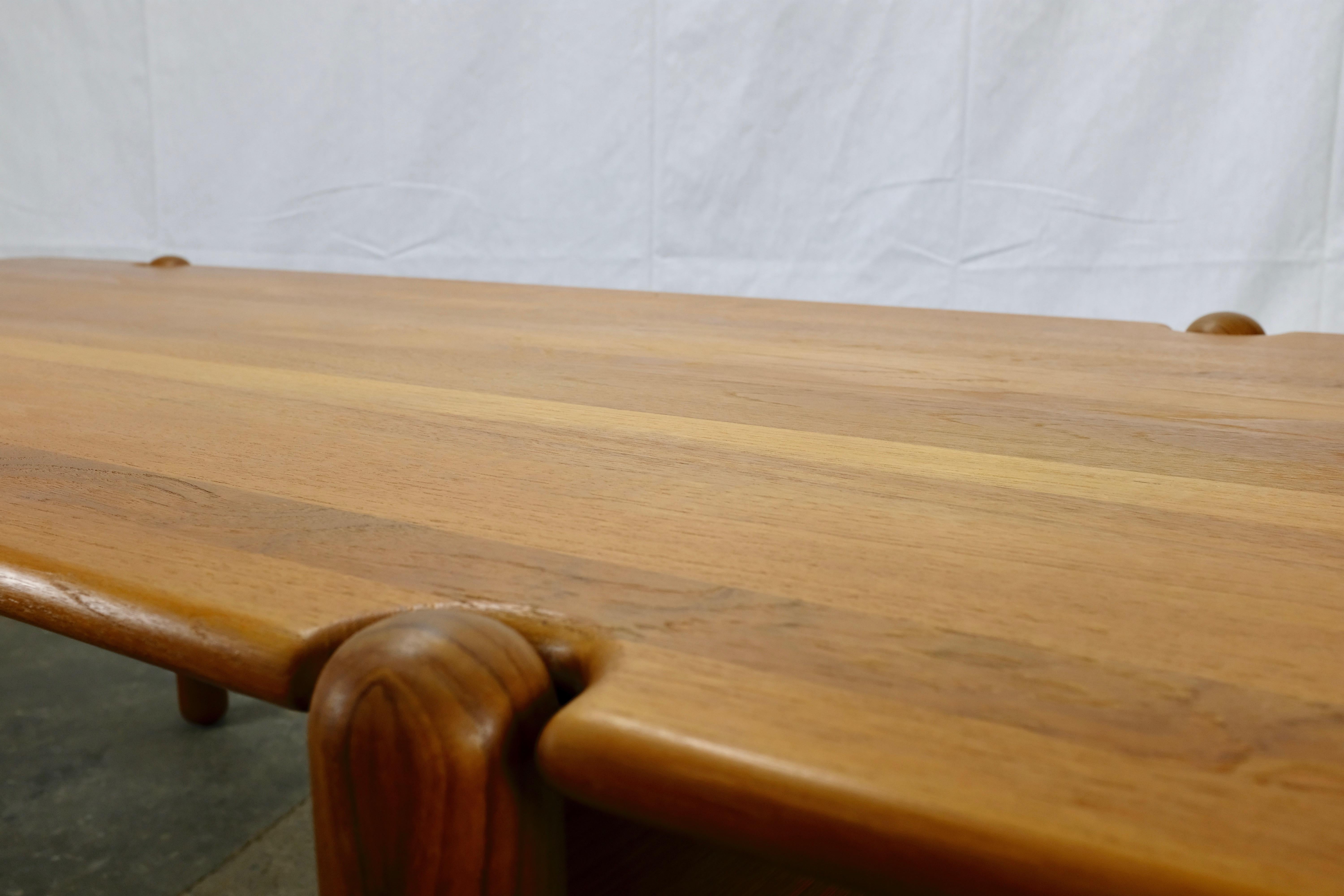 Danish Modern Solid Teak Coffee Table For Sale 3