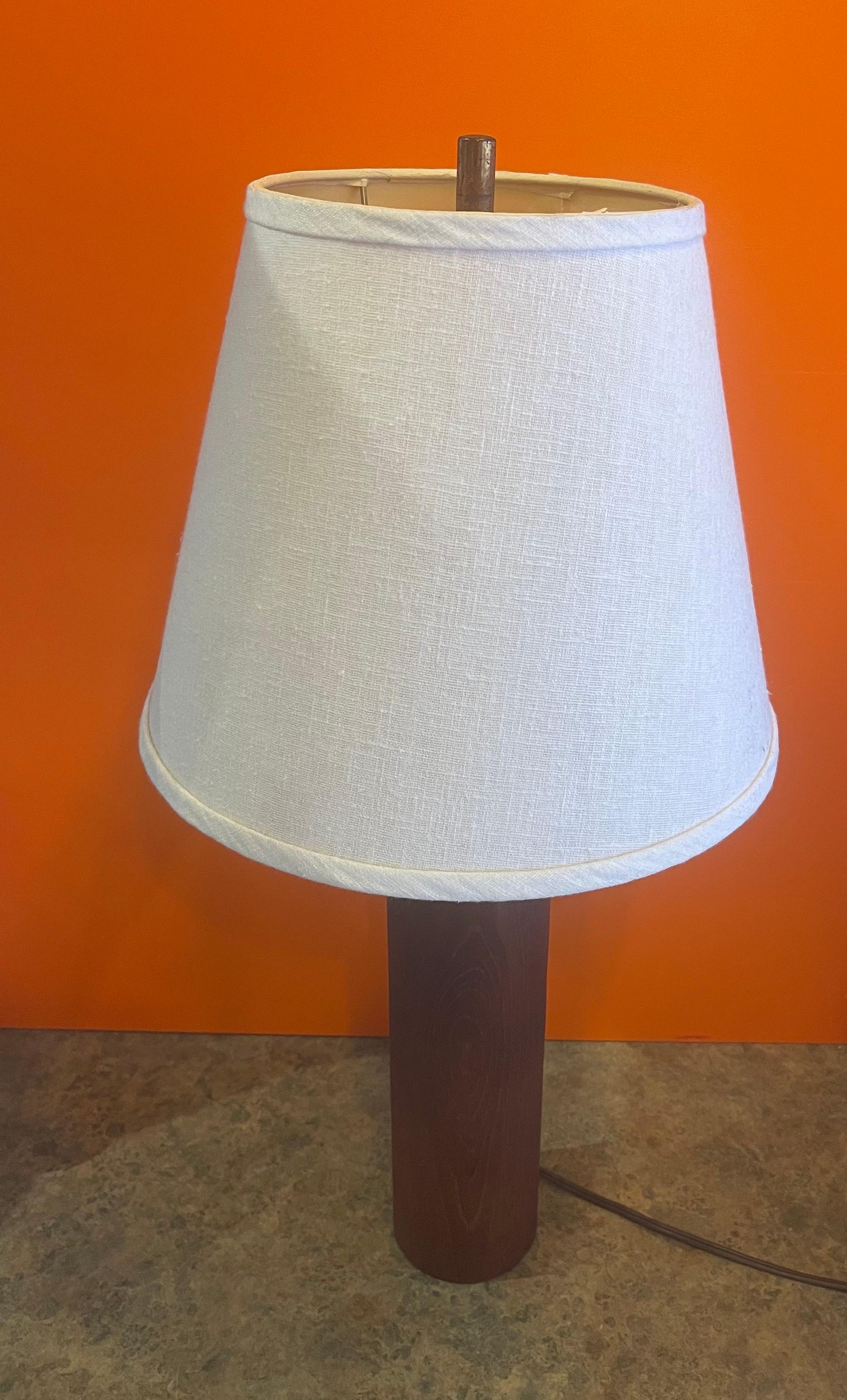 Scandinavian Modern Danish Modern Solid Teak Column Table Lamp For Sale