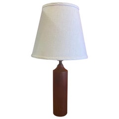 Danish Modern Solid Teak Column Table Lamp