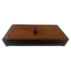 Danish Modern Solid Teak Desk Top Jewelry Box Made in Japan