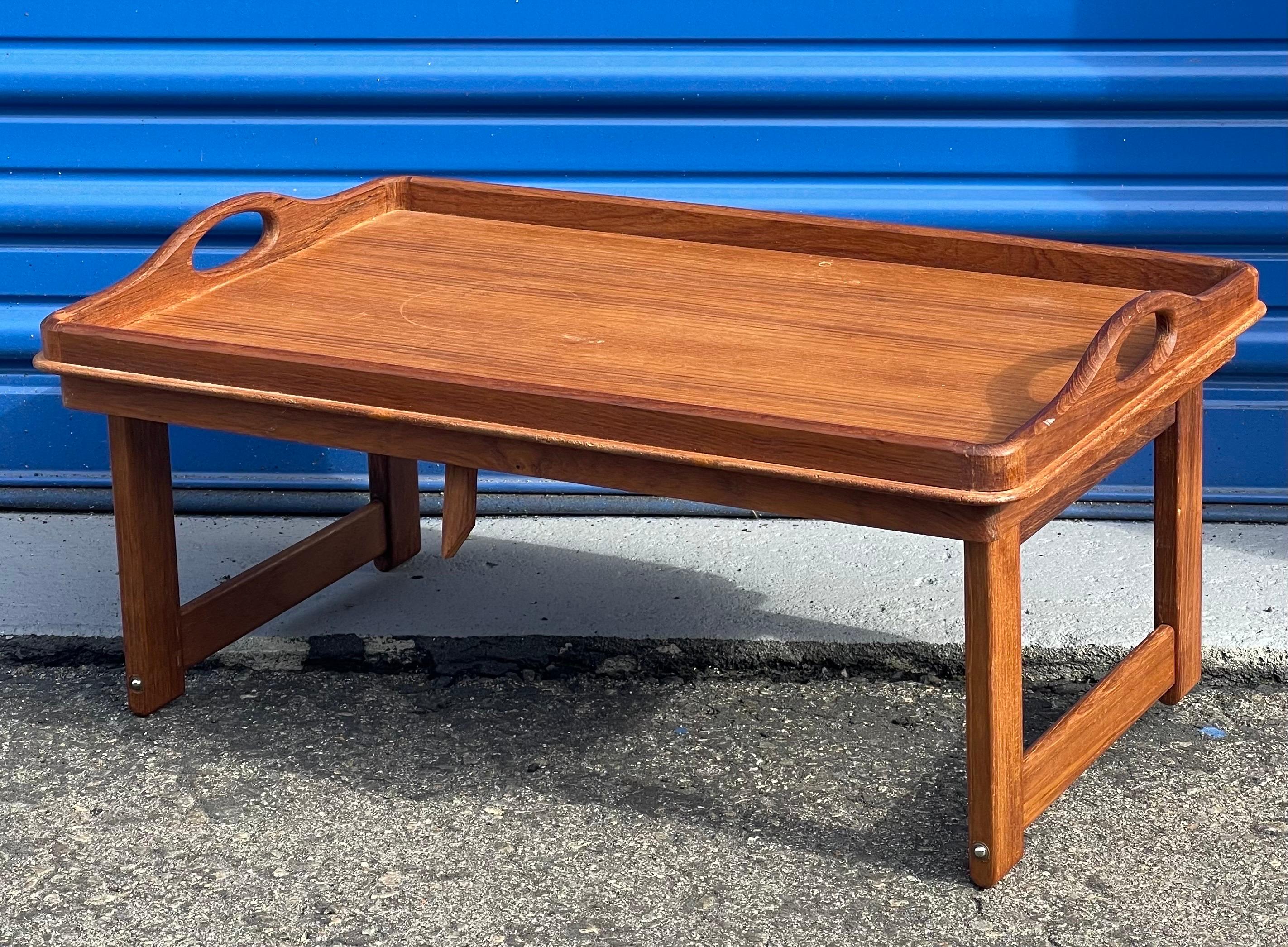 Danish Modern Solid Teak Folding Bed / Breakfast Tray For Sale 7