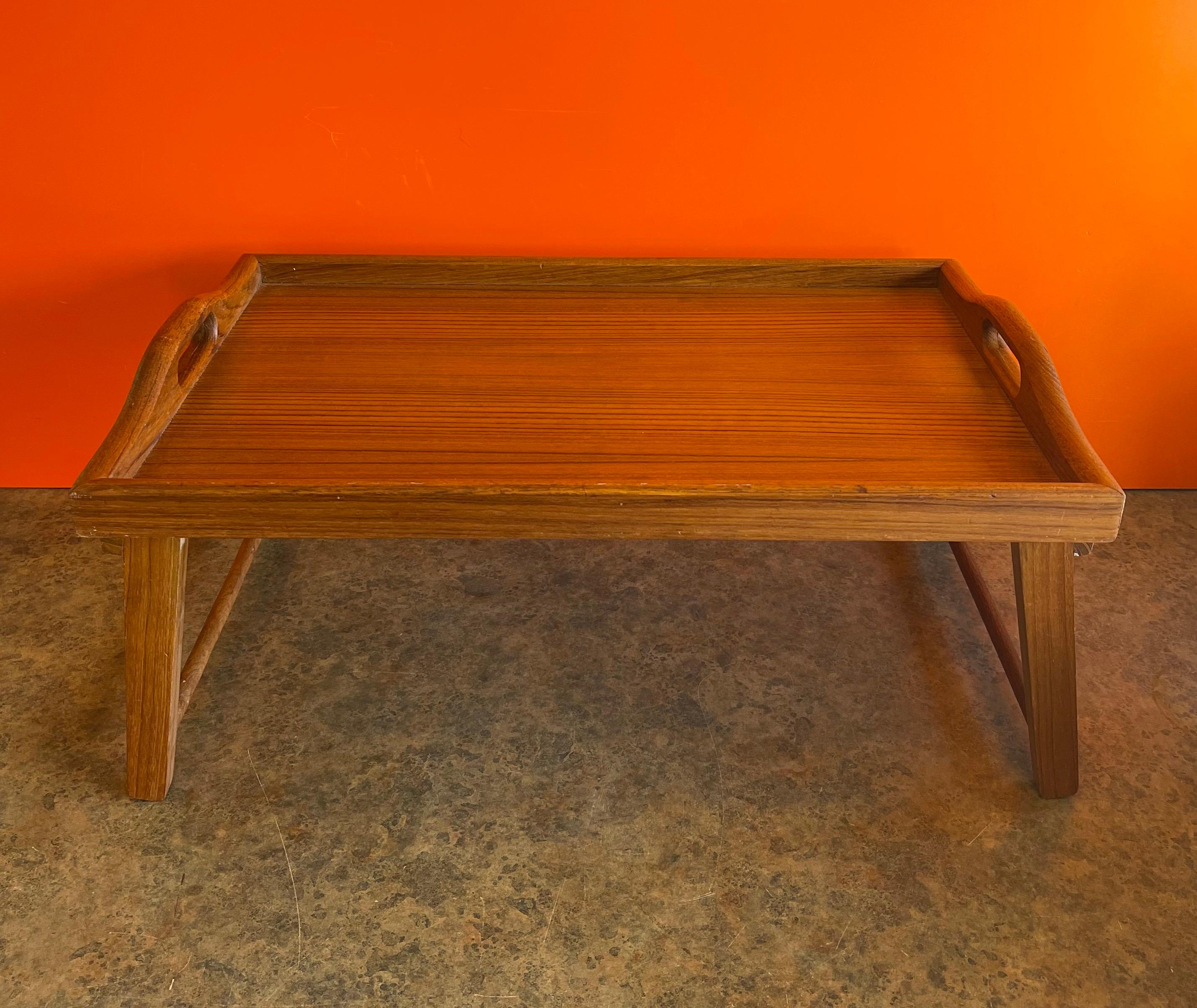 Scandinavian Modern Danish Modern Solid Teak Folding Bed / Breakfast Tray