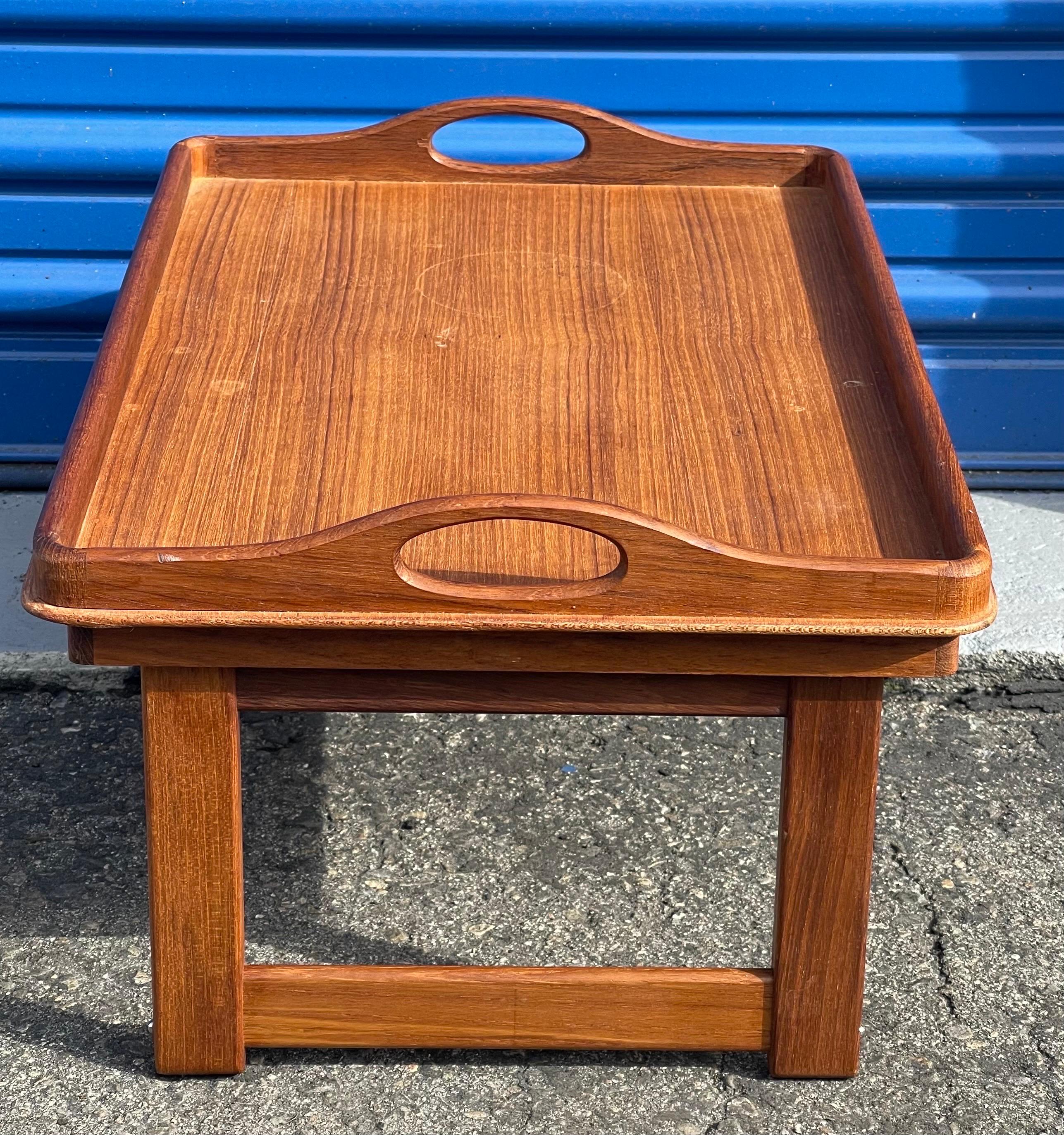 Danish Modern Solid Teak Folding Bed / Breakfast Tray In Good Condition For Sale In San Diego, CA