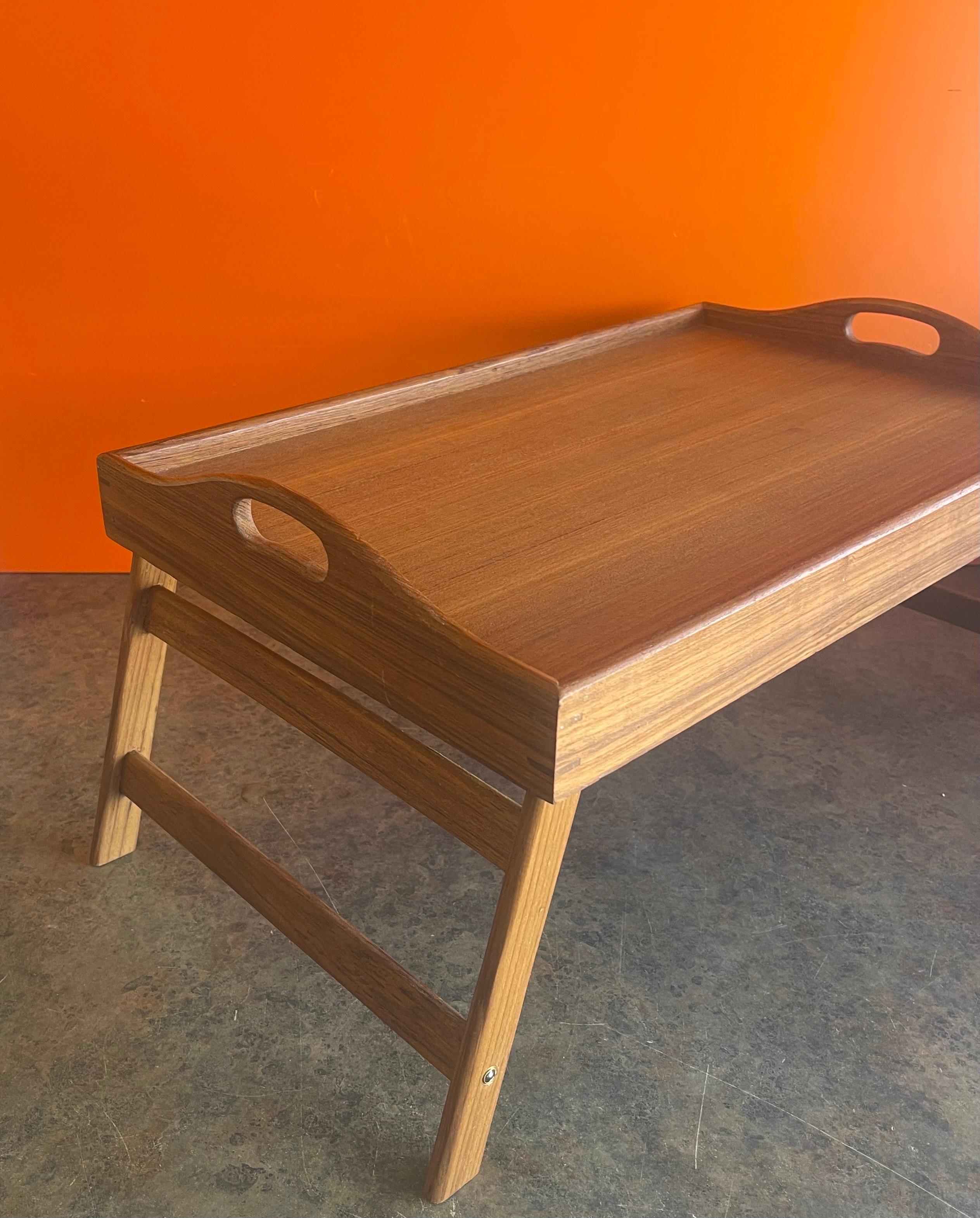 Danish Modern Solid Teak Folding Bed / Breakfast Tray 2