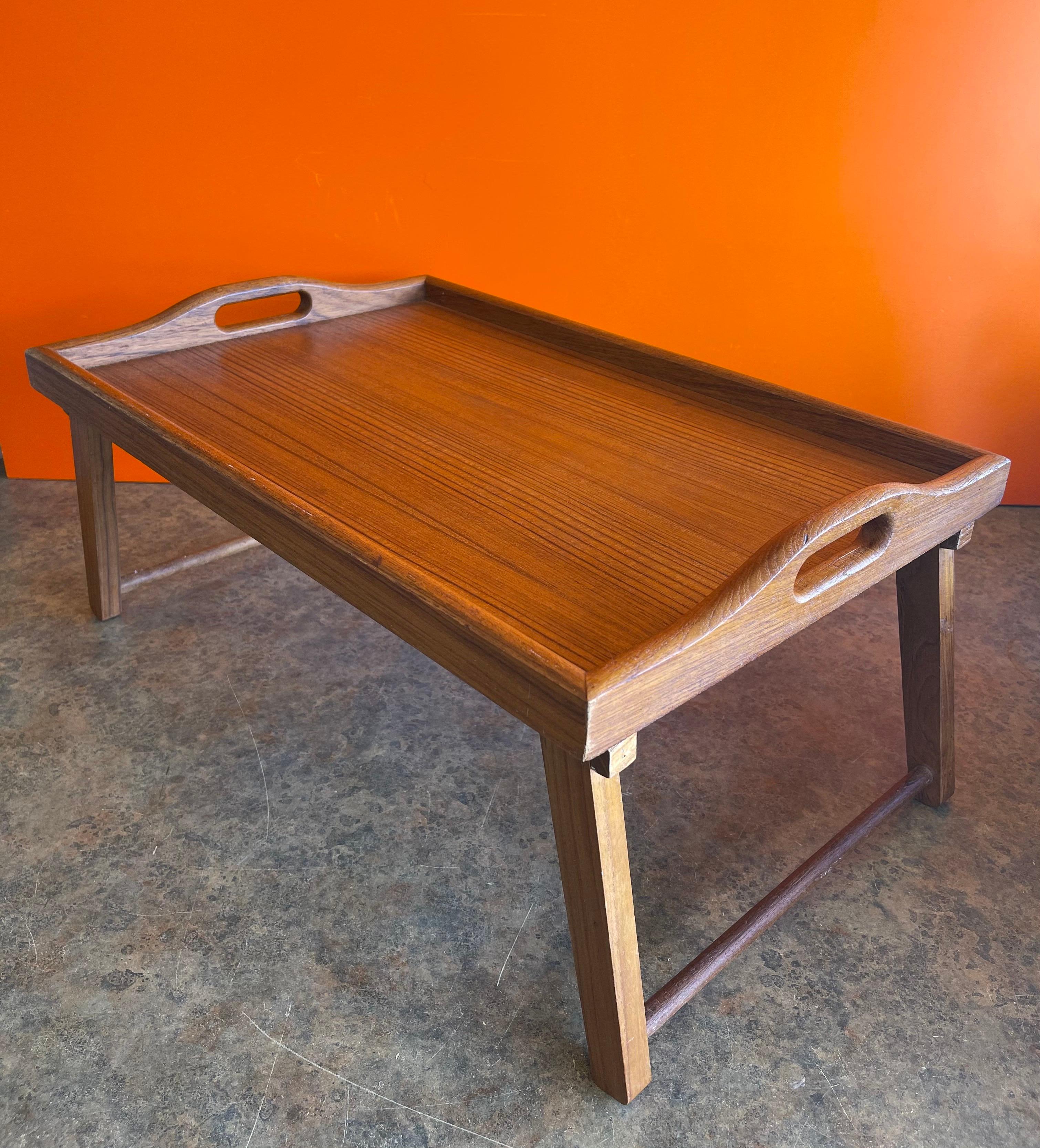 Danish Modern Solid Teak Folding Bed / Breakfast Tray 3