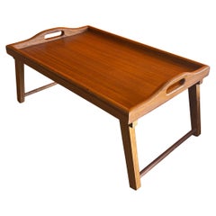 Vintage Danish Modern Solid Teak Folding Bed / Breakfast Tray