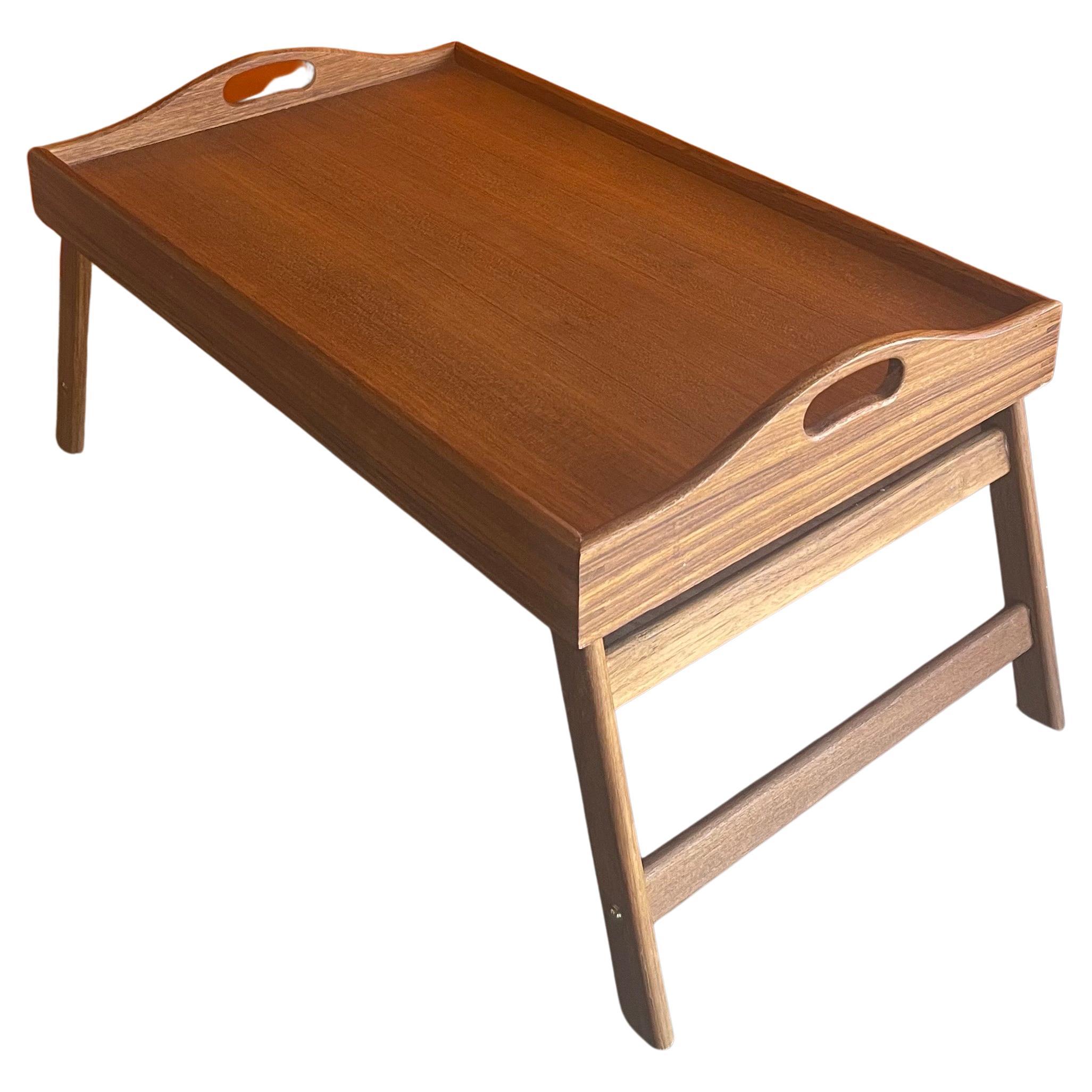 Danish Modern Solid Teak Folding Bed / Breakfast Tray