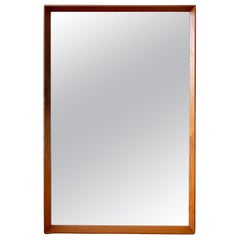 Danish Modern Solid Teak Frame Large Mirror