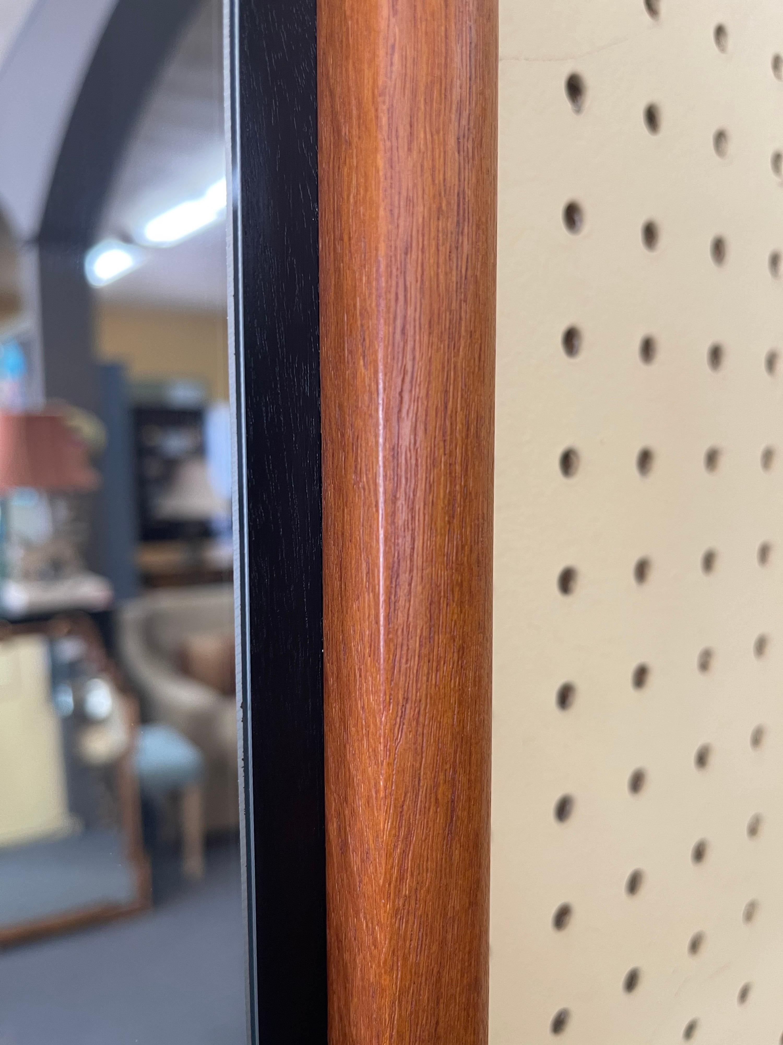 Danish Modern Solid Teak Frame with Floating Mirror In Good Condition For Sale In San Diego, CA