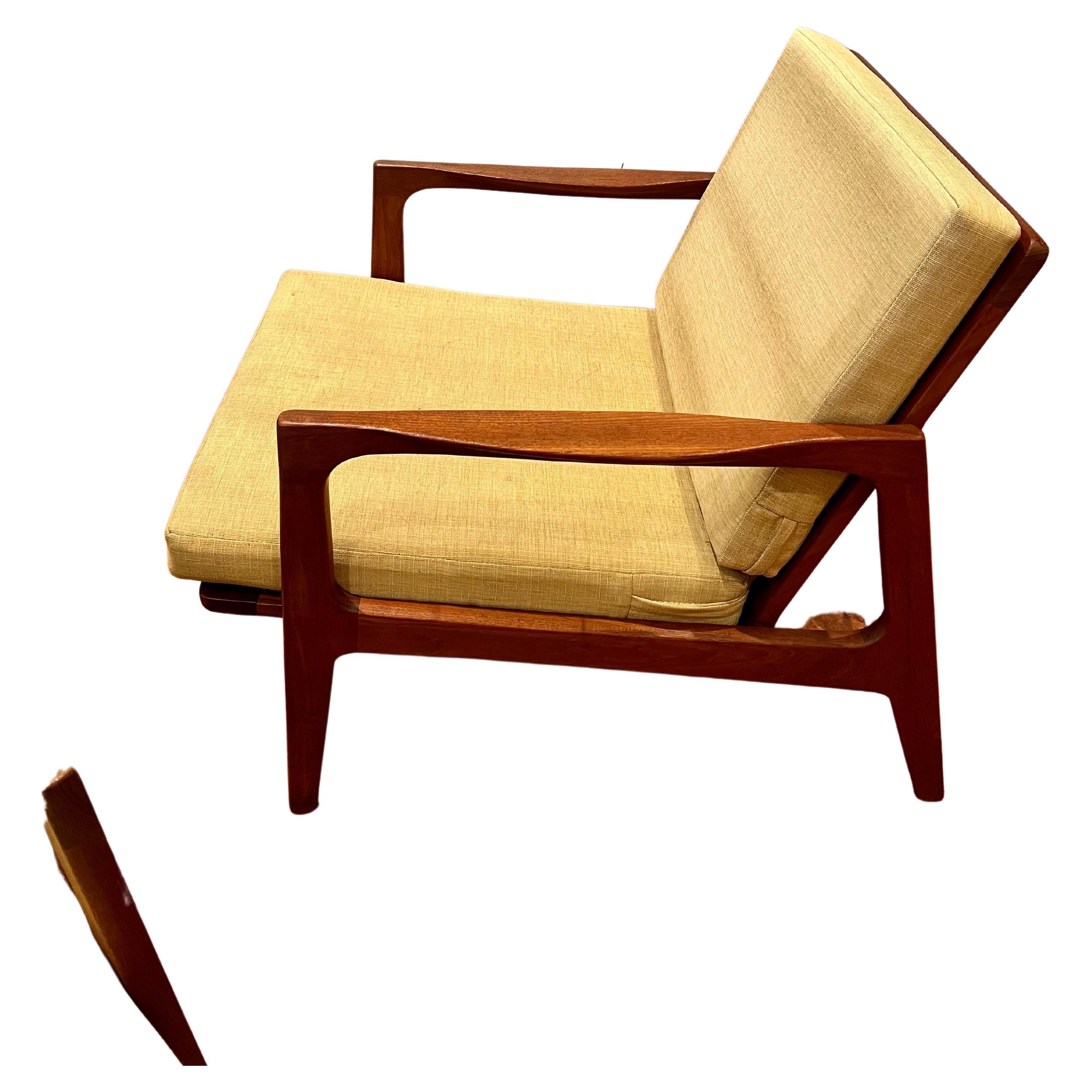 Scandinavian Modern Danish Modern Solid Teak Frames Pair of Arm Chairs Danish Contol Tag