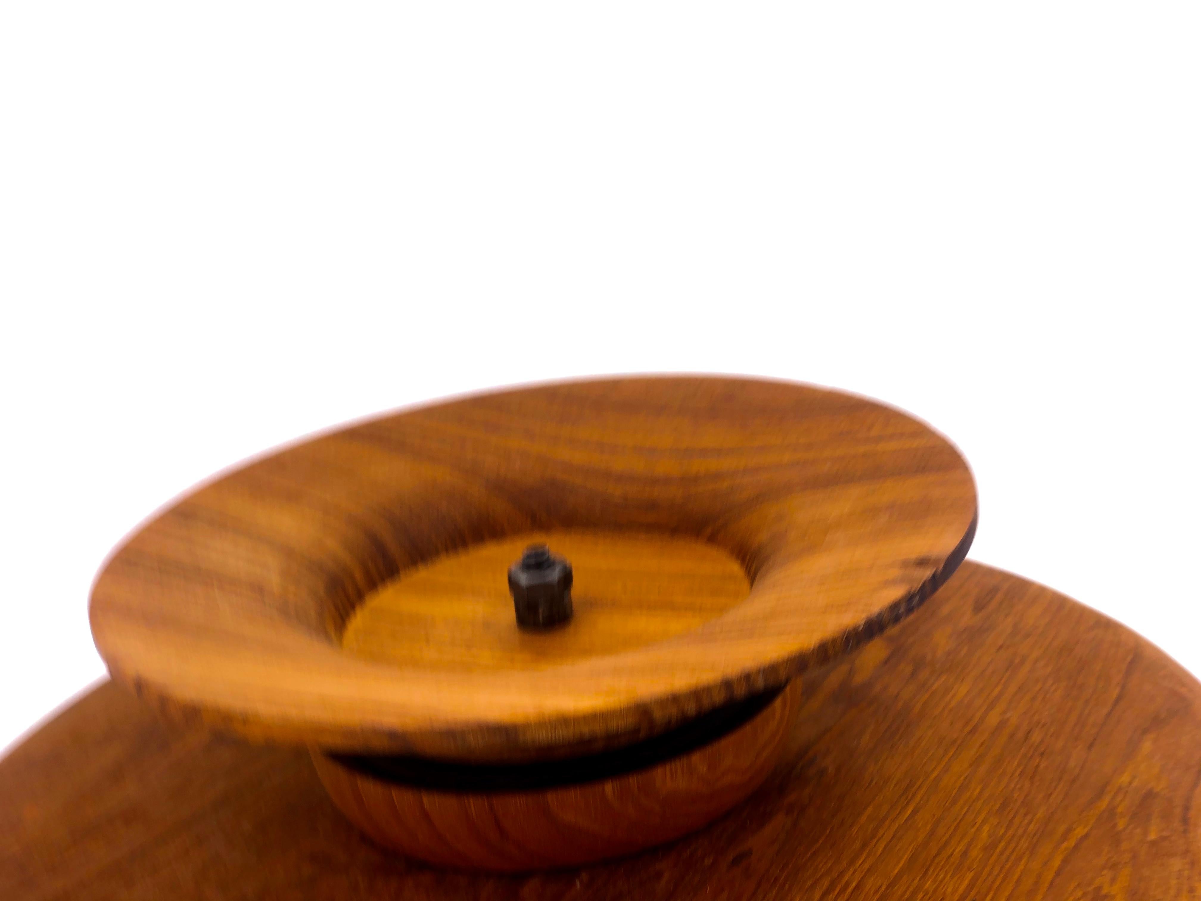 Danish Modern Solid Teak Freeform Lazy Susan Tray In Excellent Condition In San Diego, CA