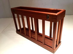 Danish Modern Solid Teak Magazine Rack