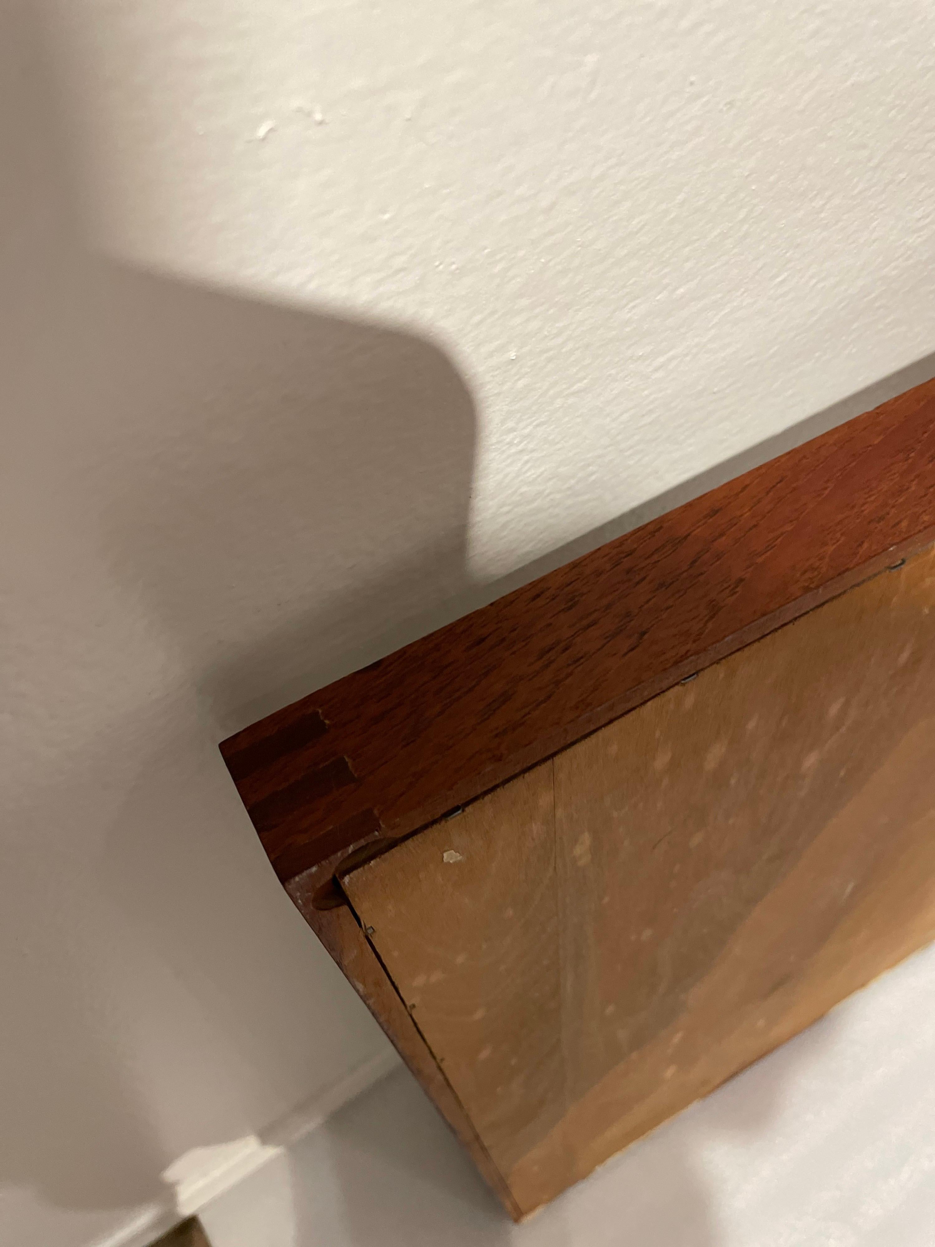 Danish Modern Solid Teak Mirror with Shelf  In Good Condition In San Diego, CA