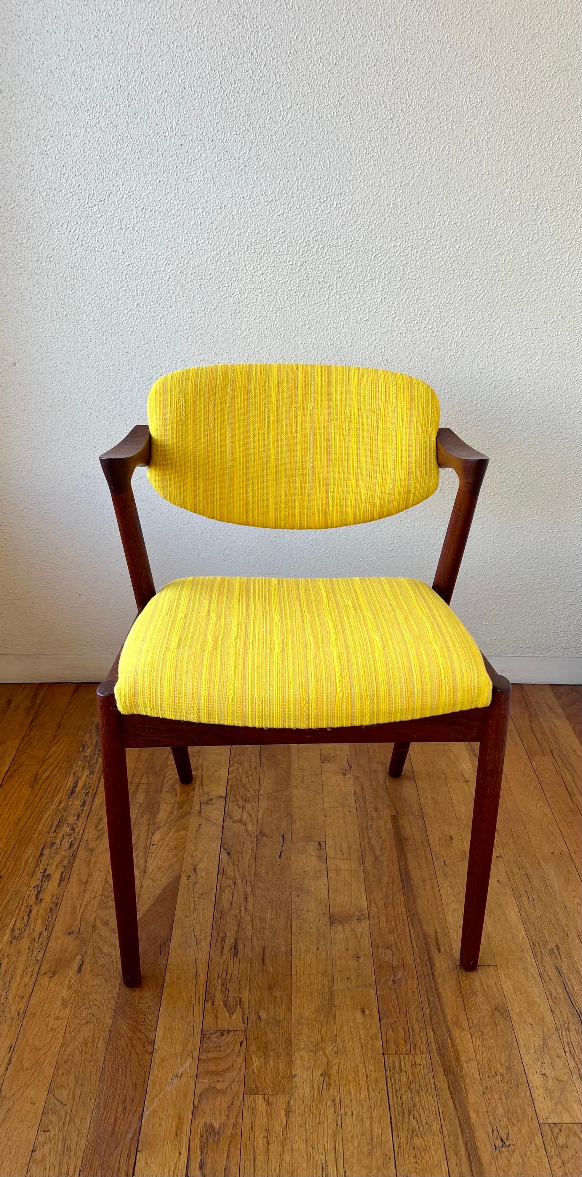 Danish Modern Solid Teak Restored Kai Kristiansen Model 42 Chair For