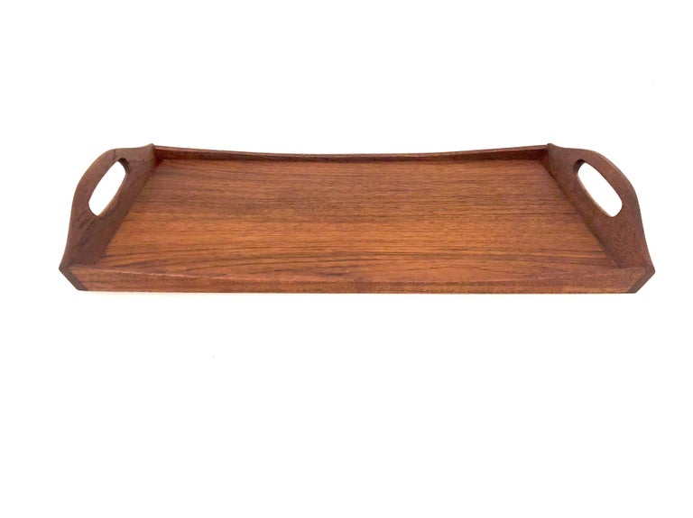 Danish Modern Solid Teak Serving Tray by ESA, Denmark at 1stDibs