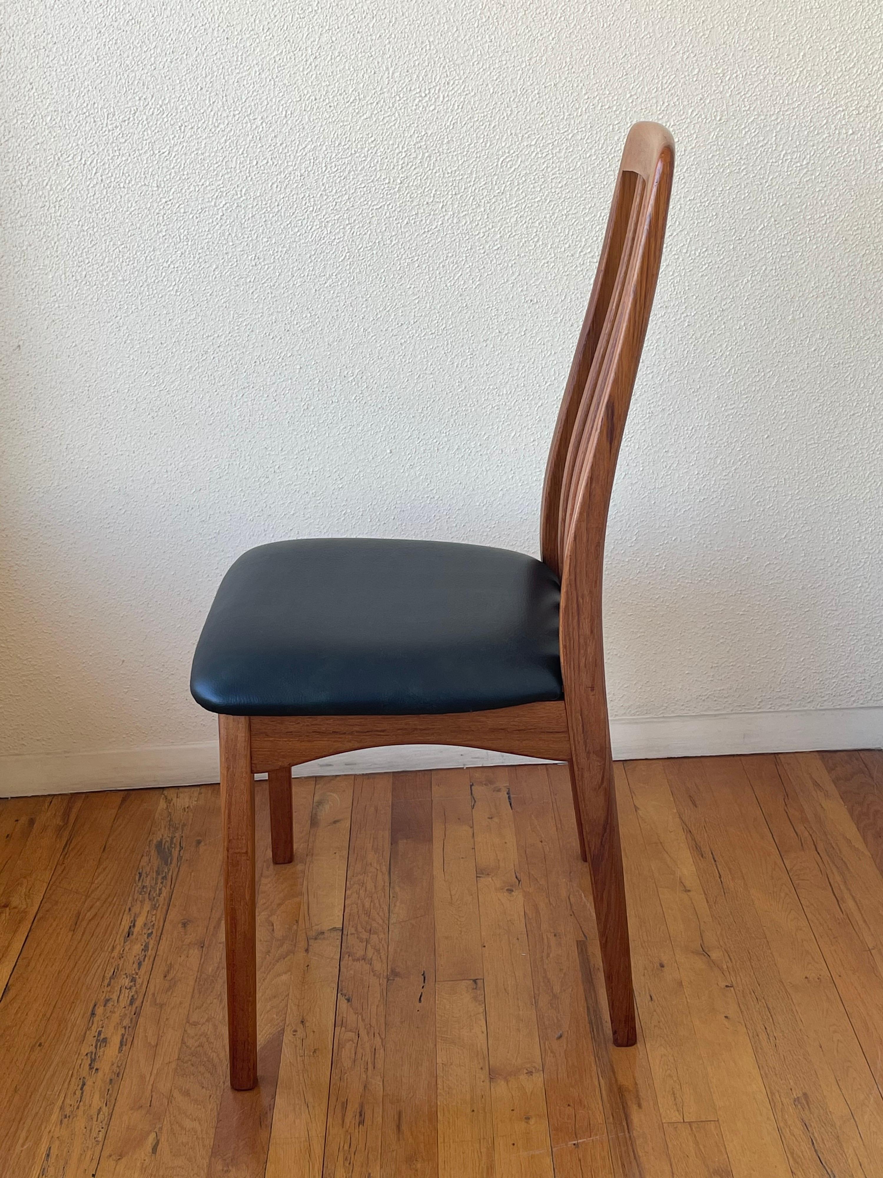 Danish Modern Solid Teak Set of Six Dining Eva Chairs by Niels Koefoed In Excellent Condition In San Diego, CA