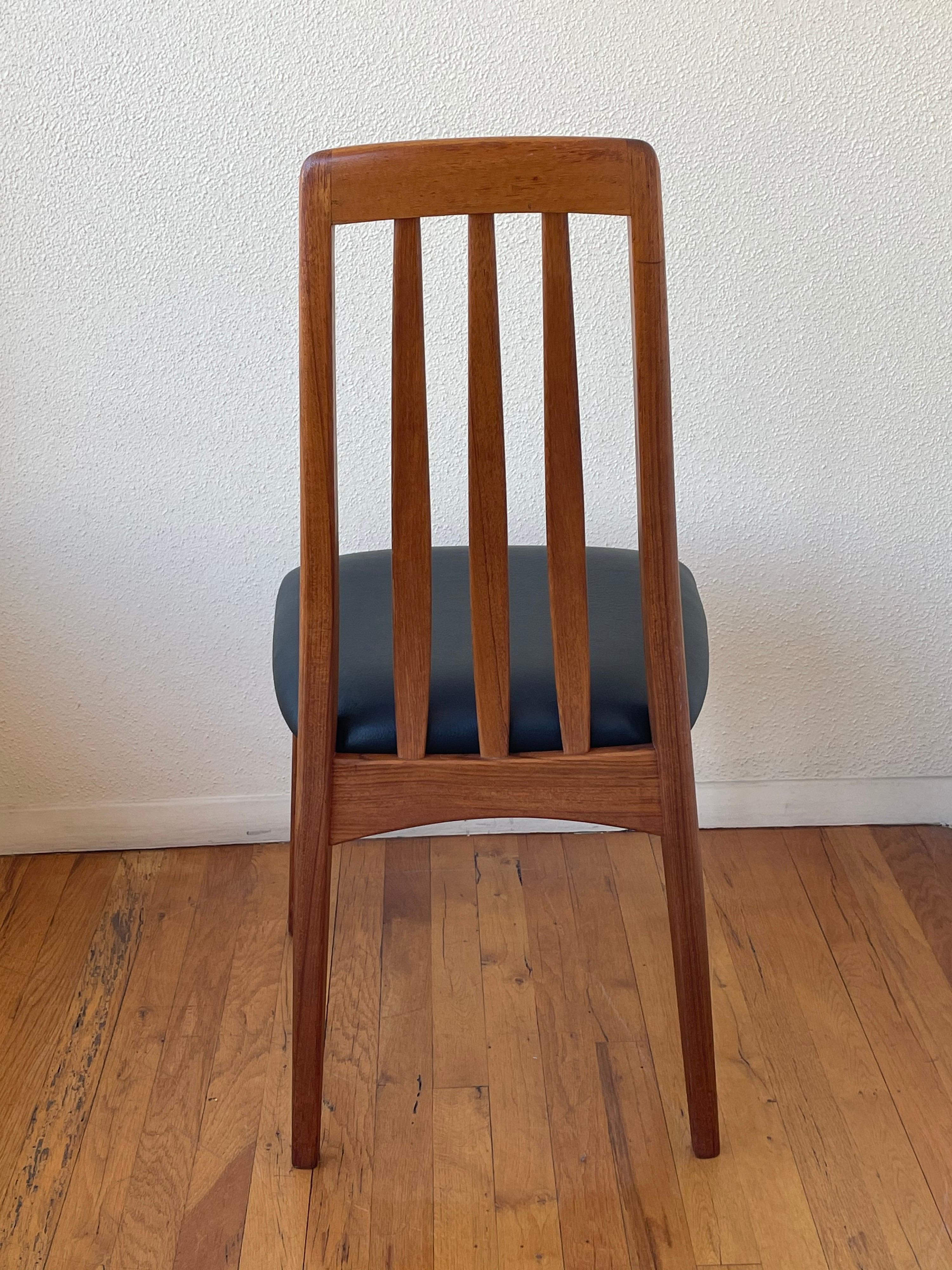 20th Century Danish Modern Solid Teak Set of Six Dining Eva Chairs by Niels Koefoed