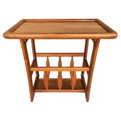 Danish Modern Solid Teak Side Table with Magazine Holder by Goodwood