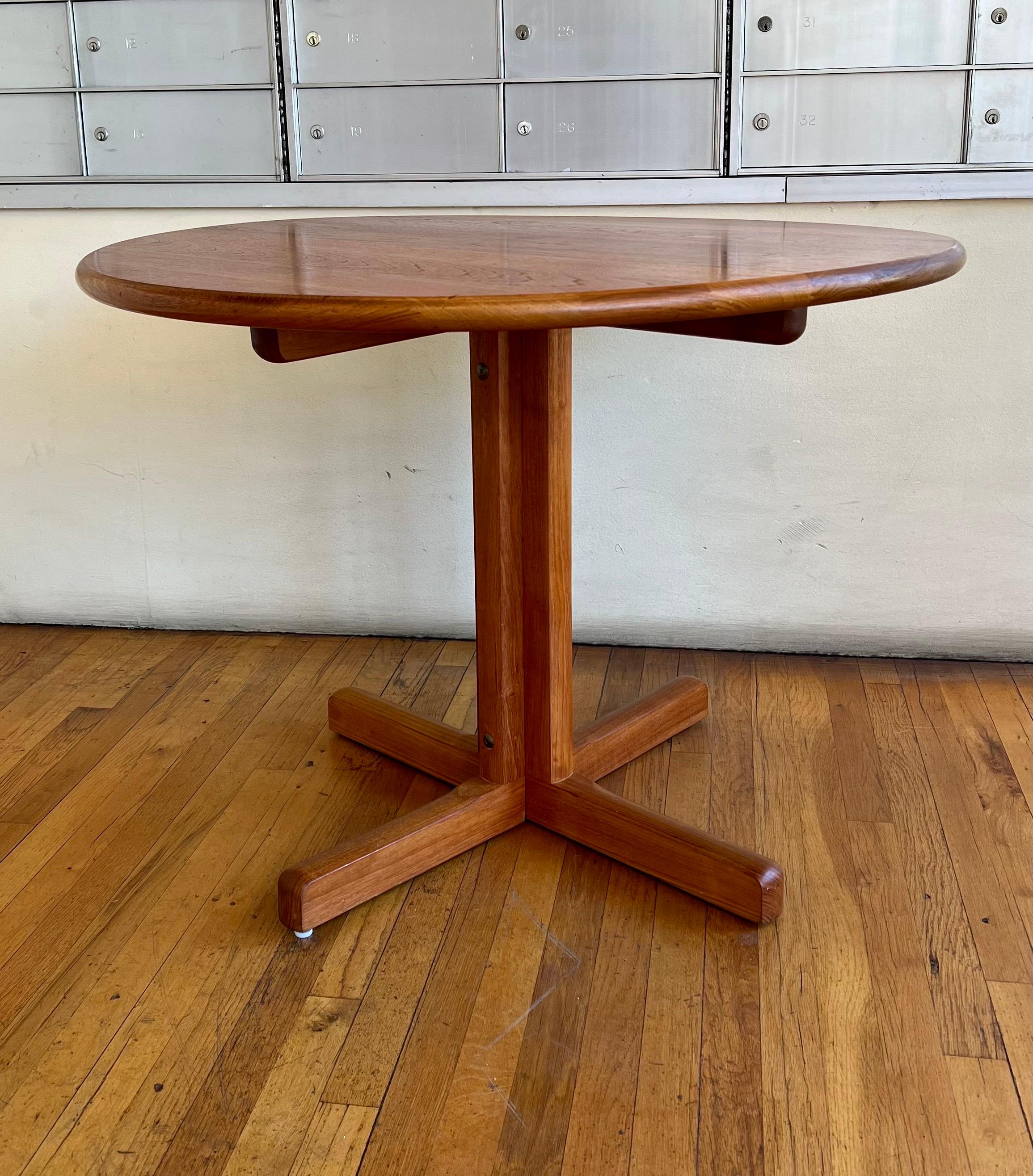 Danish Modern Solid Teak Small Dining Table Designed by Erik Ole Jorgensen In Excellent Condition In San Diego, CA