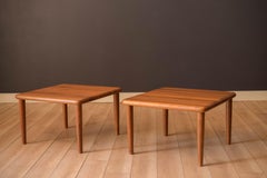 Tavolino quadrato da caffè moderno danese in teak massiccio di Glostrup