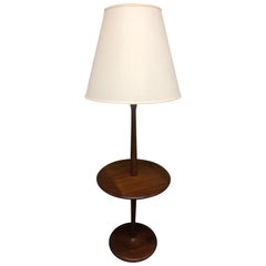 Danish Modern Solid Teak Table and Floor Lamp