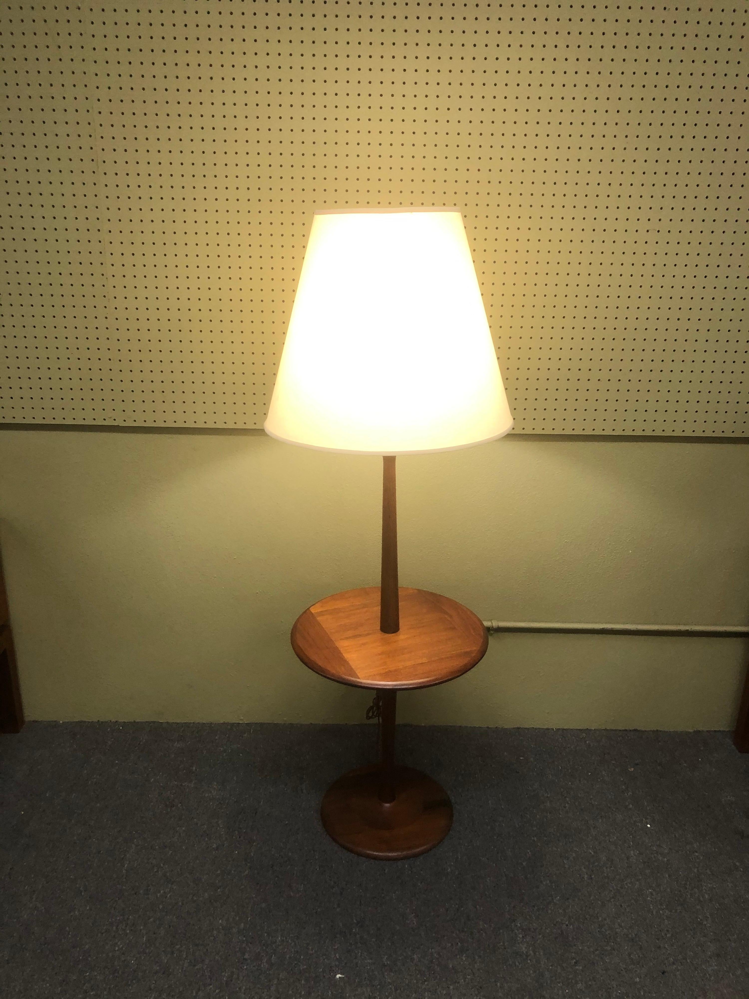 Danish Modern Solid Teak Table and Floor Lamp 5