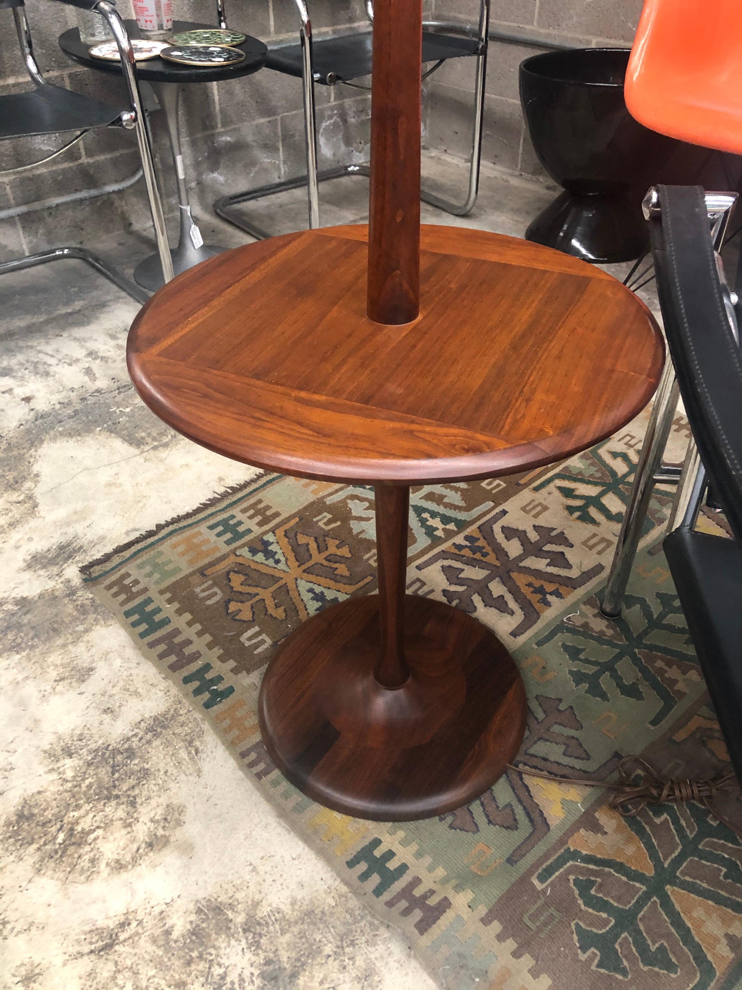 Danish Modern Solid Teak Table and Floor Lamp 9