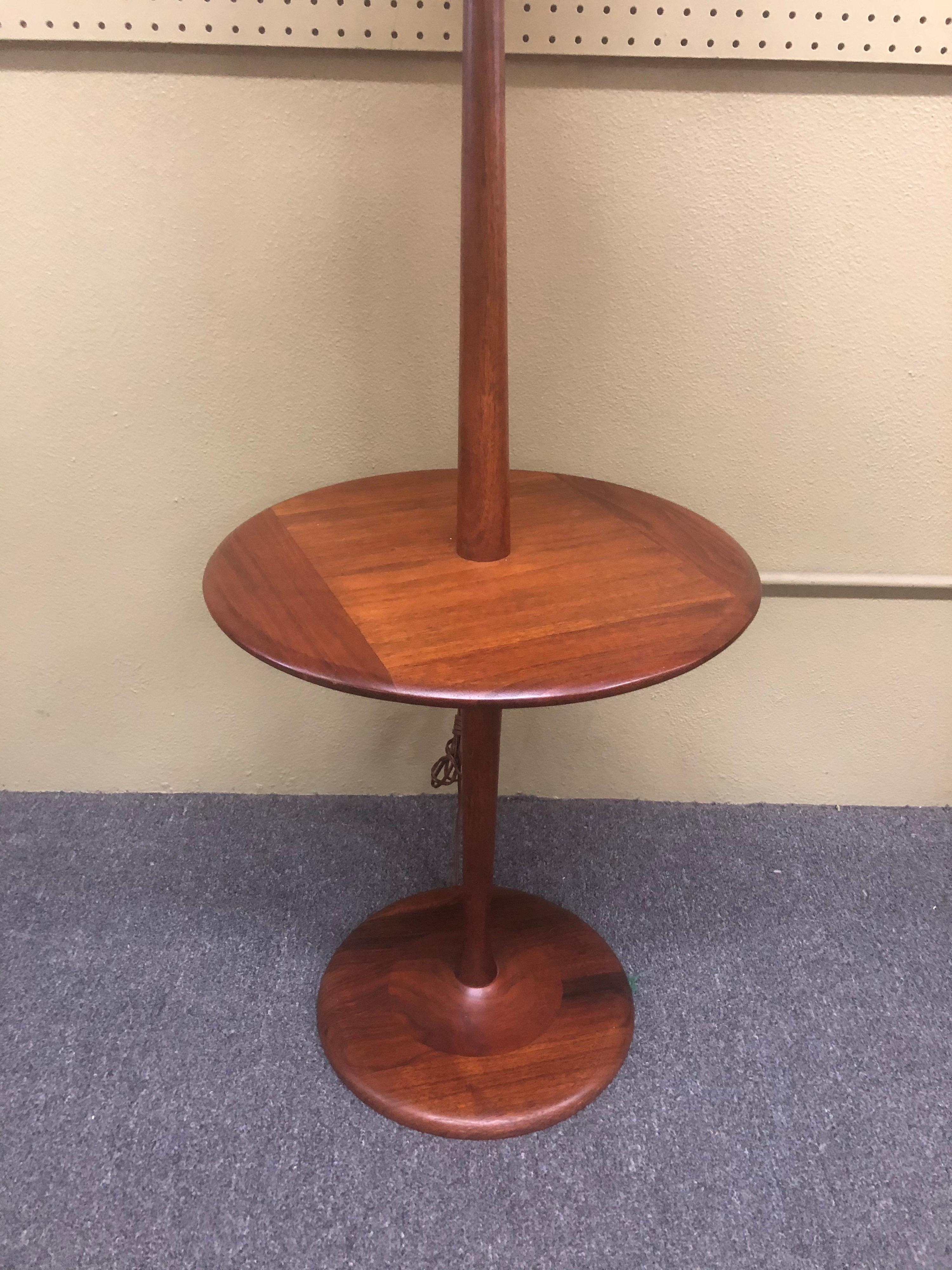 Danish Modern Solid Teak Table and Floor Lamp In Good Condition In San Diego, CA