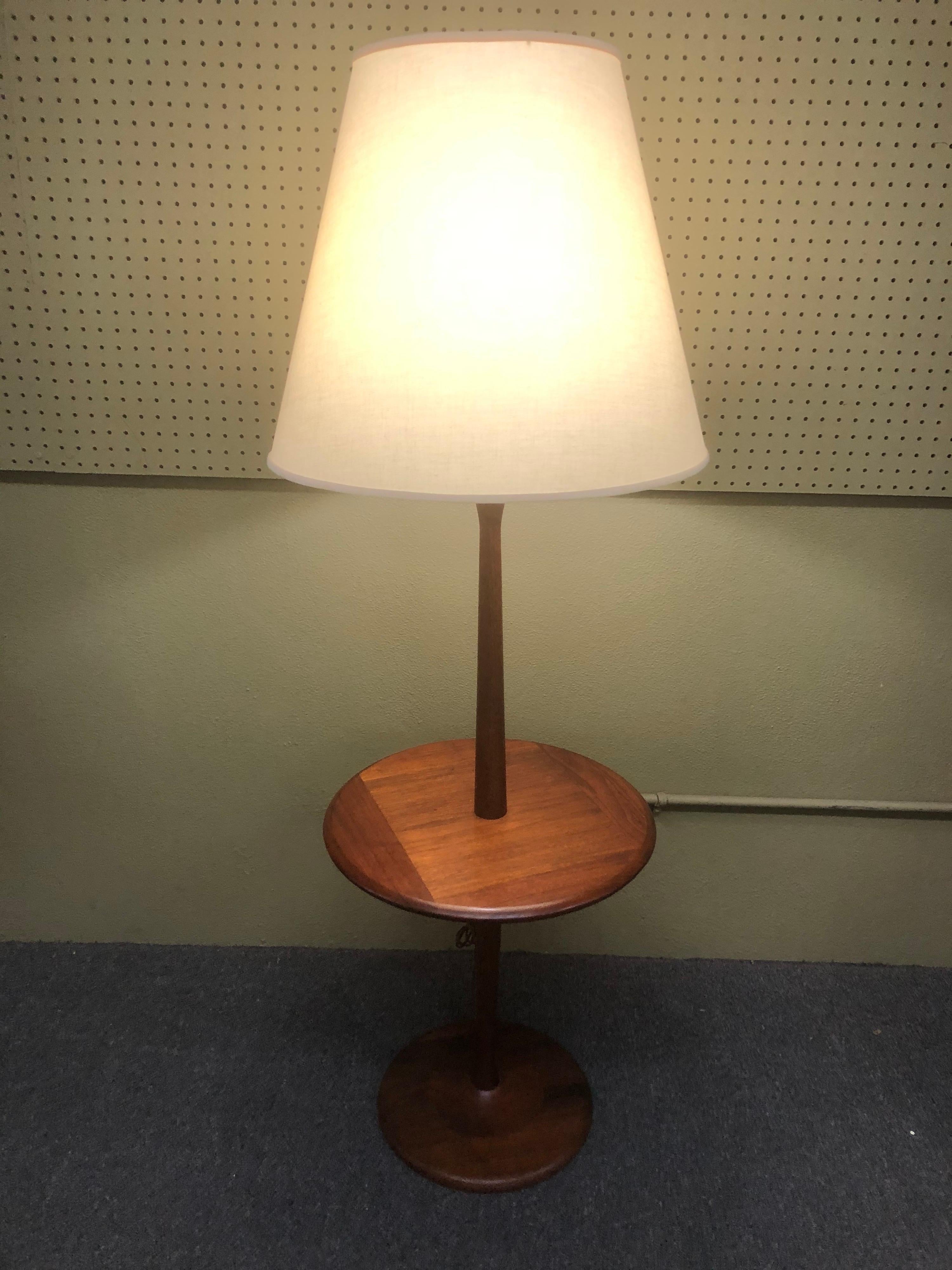 Danish Modern Solid Teak Table and Floor Lamp 4