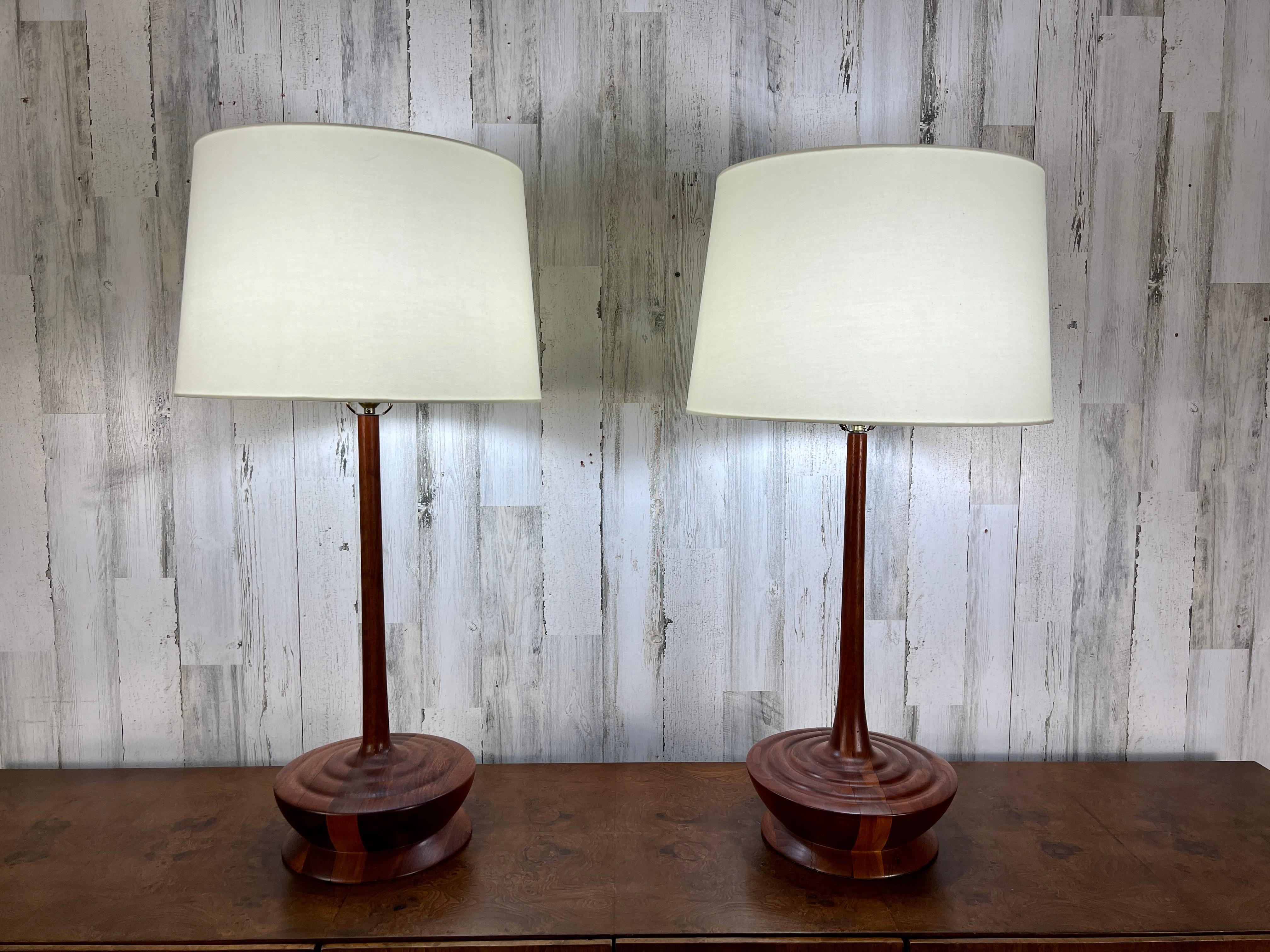 Danish Modern solid Teak Table Lamps  For Sale 6