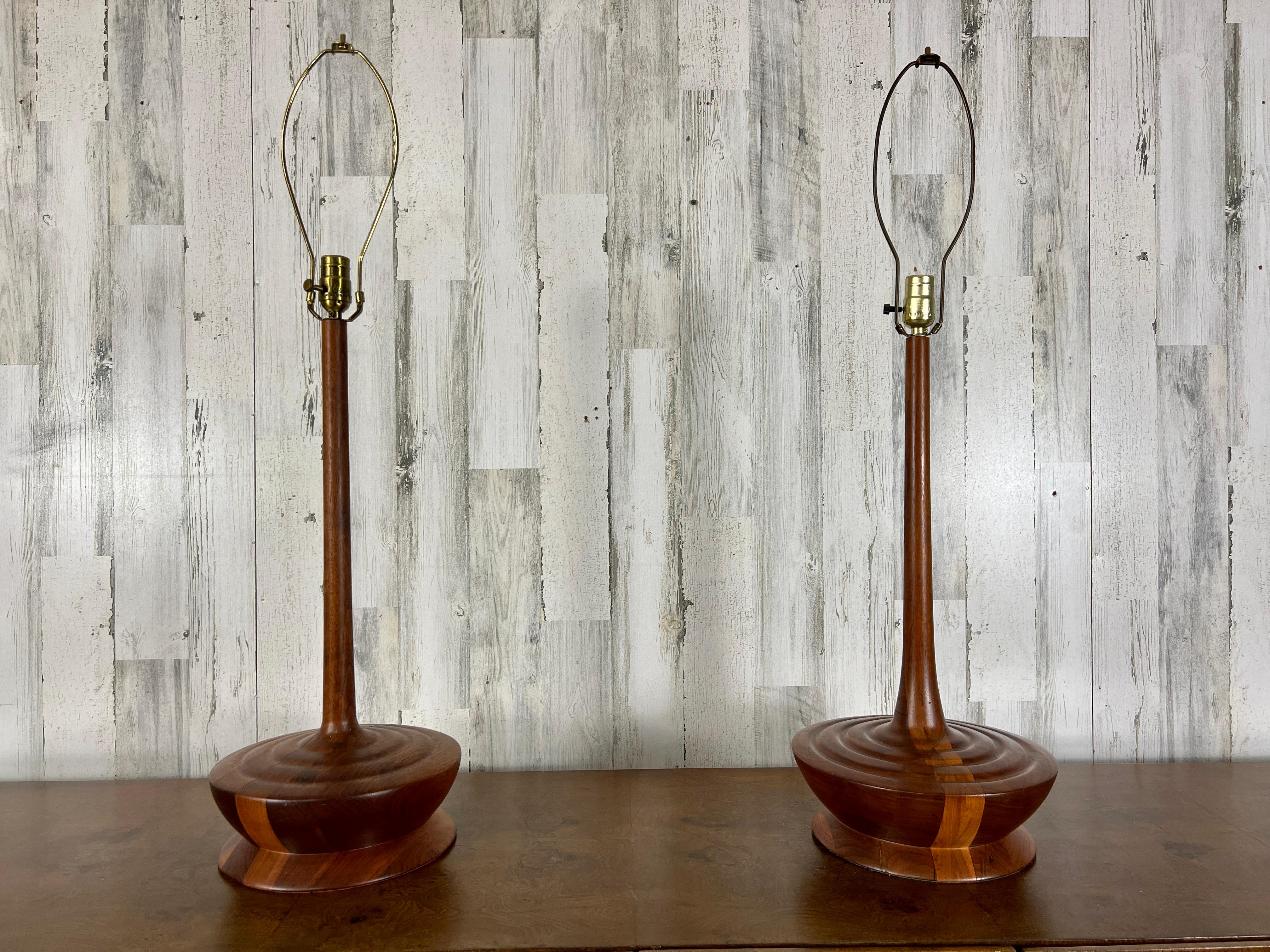 Danish Modern solid Teak Table Lamps  For Sale 7