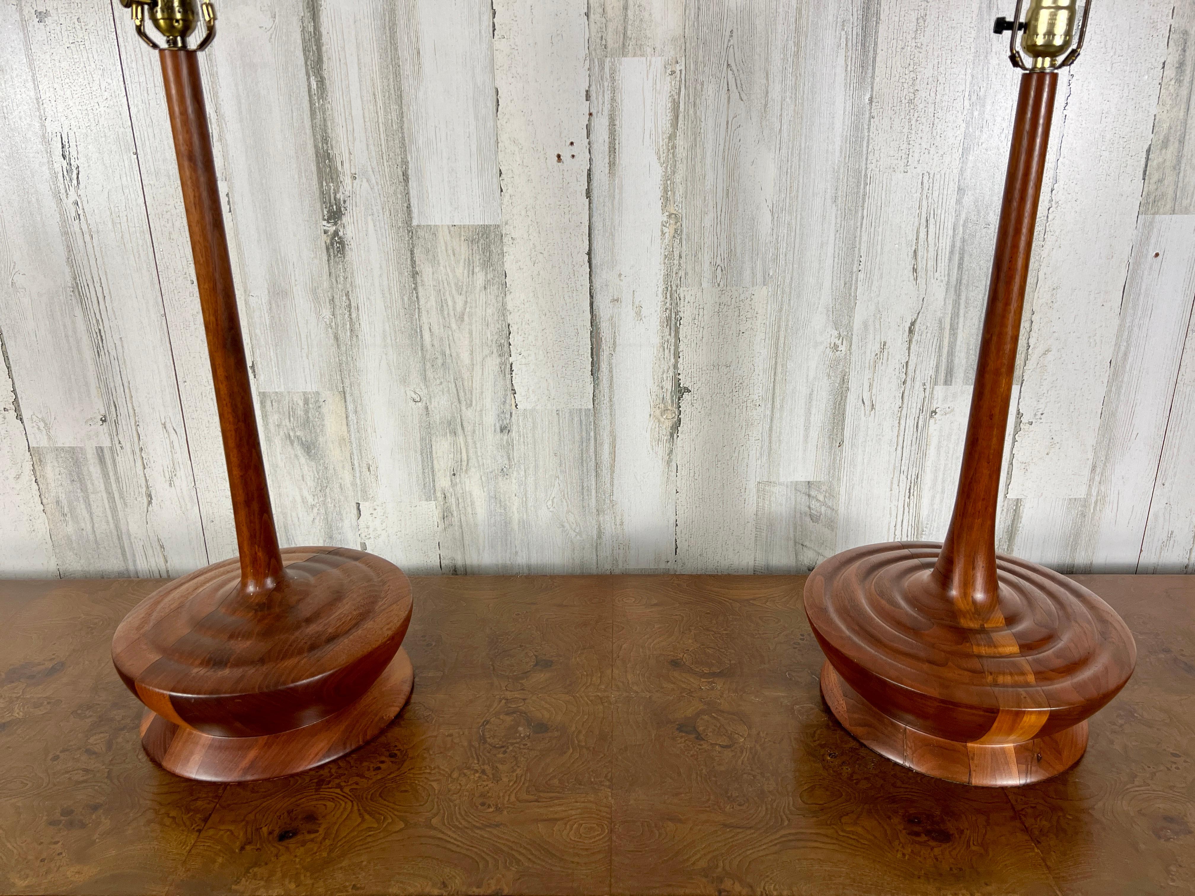 Danish Modern solid Teak Table Lamps  For Sale 9