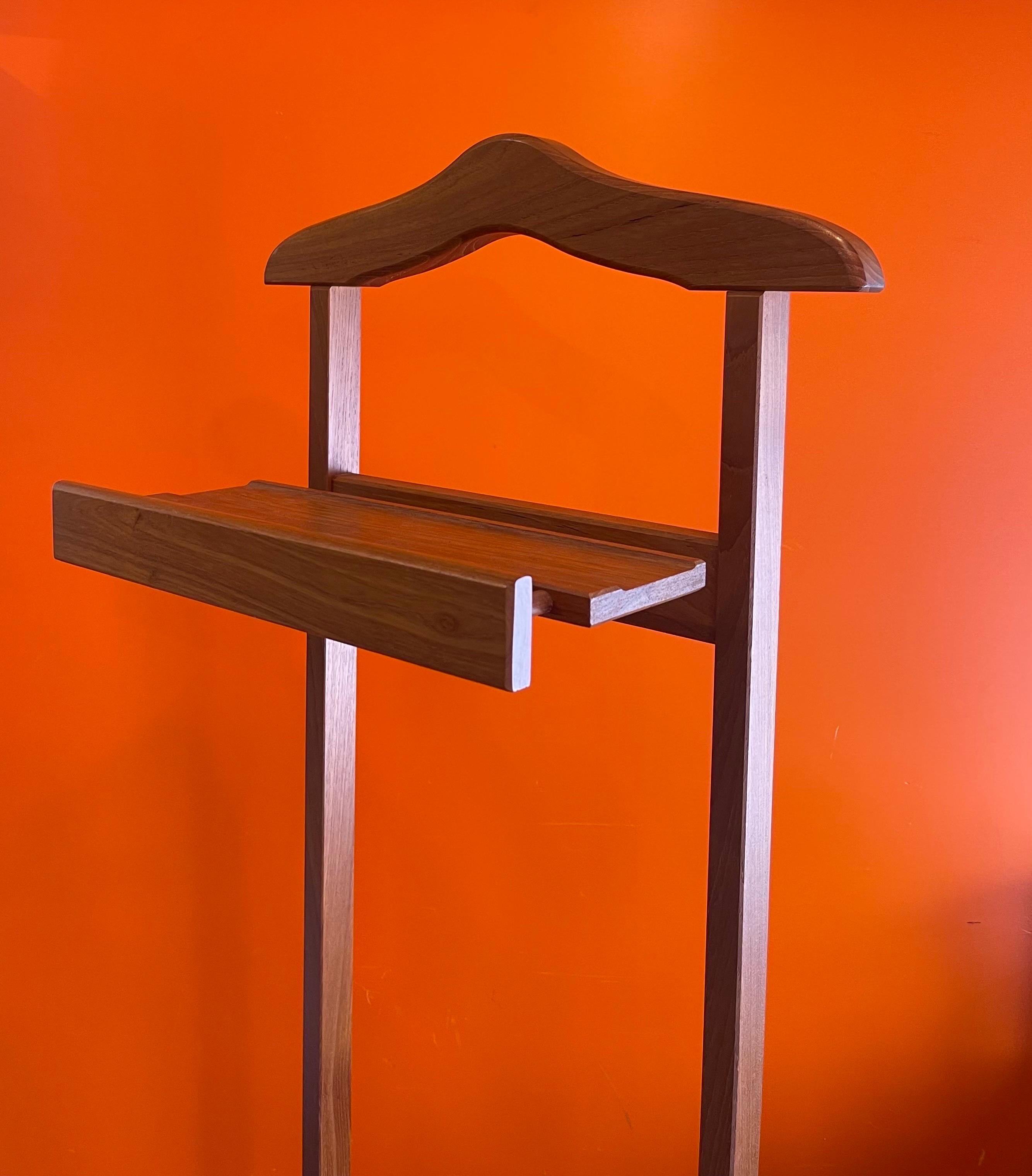 Danish Modern Solid Teak Valet Rack with Shelf by PBJ Mobler Denmark For Sale 7