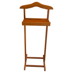 Danish Modern Solid Teak Valet Rack with Shelf by PBJ Mobler Denmark