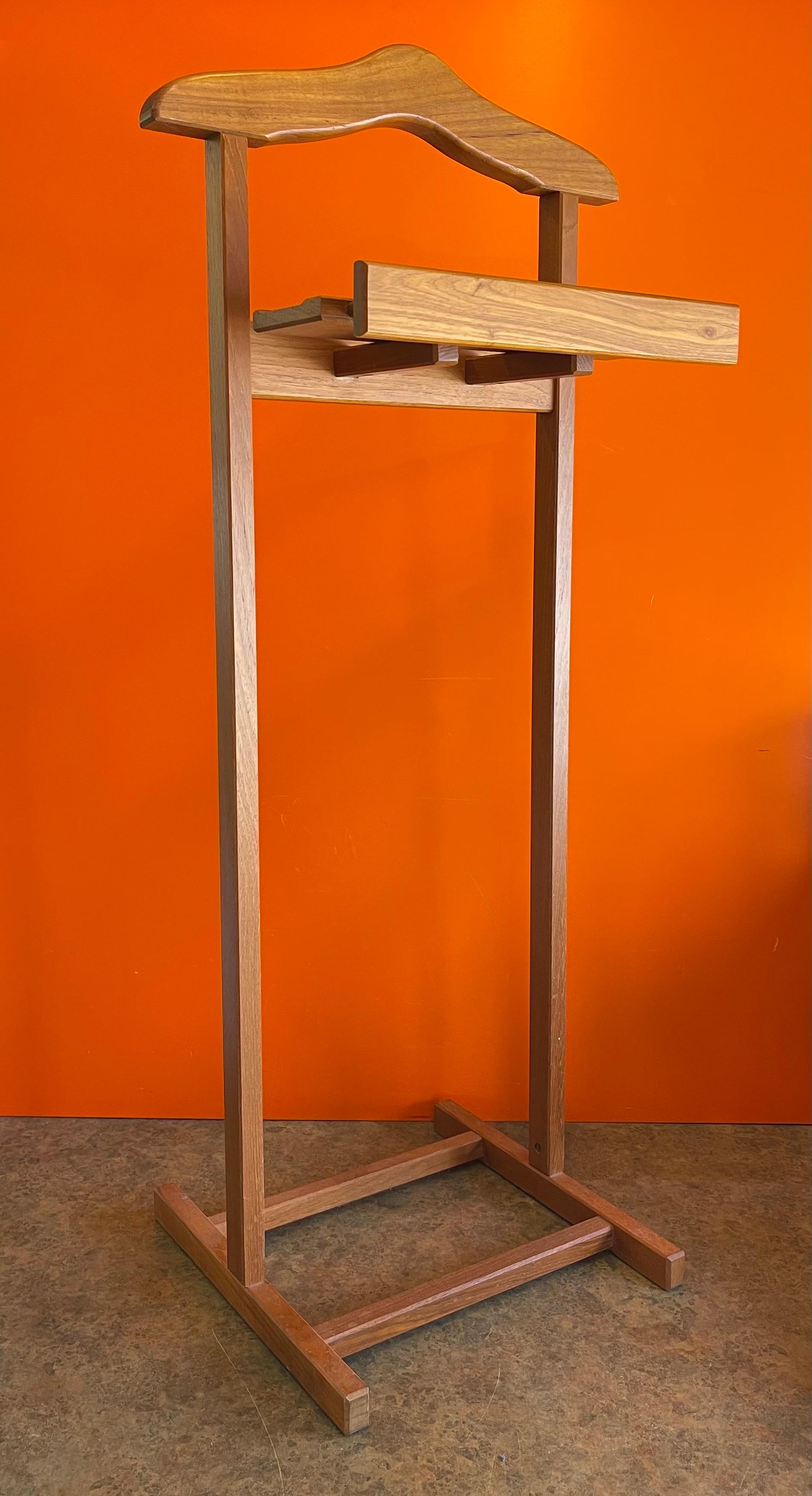 Scandinavian Modern Danish Modern Solid Teak Valet Rack with Shelf by PBJ Mobler Denmark For Sale