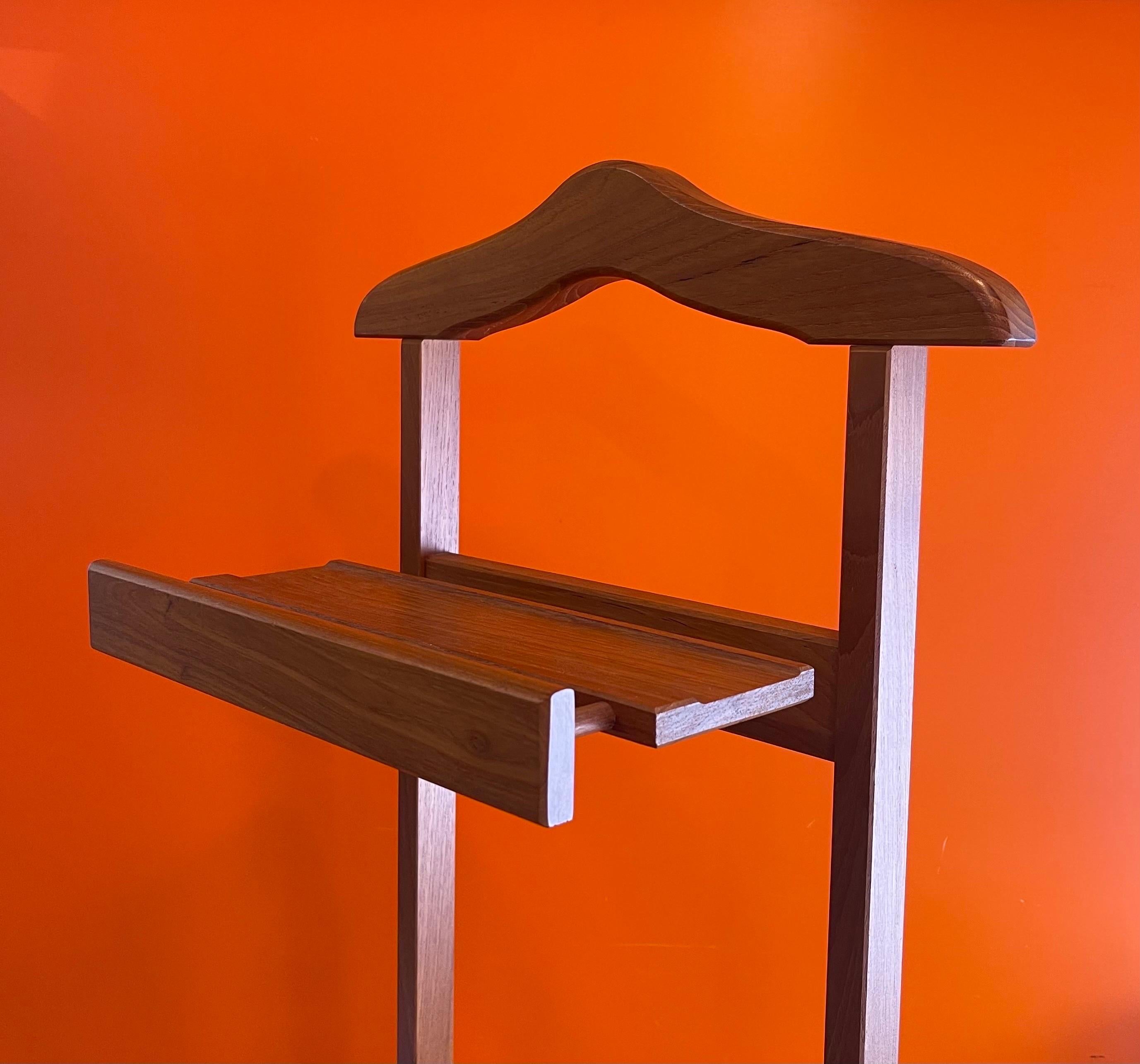 Danish Modern Solid Teak Valet Rack with Shelf by PBJ Mobler Denmark For Sale 2