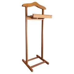 Danish Modern Solid Teak Valet Rack with Shelf by PBJ Mobler Denmark