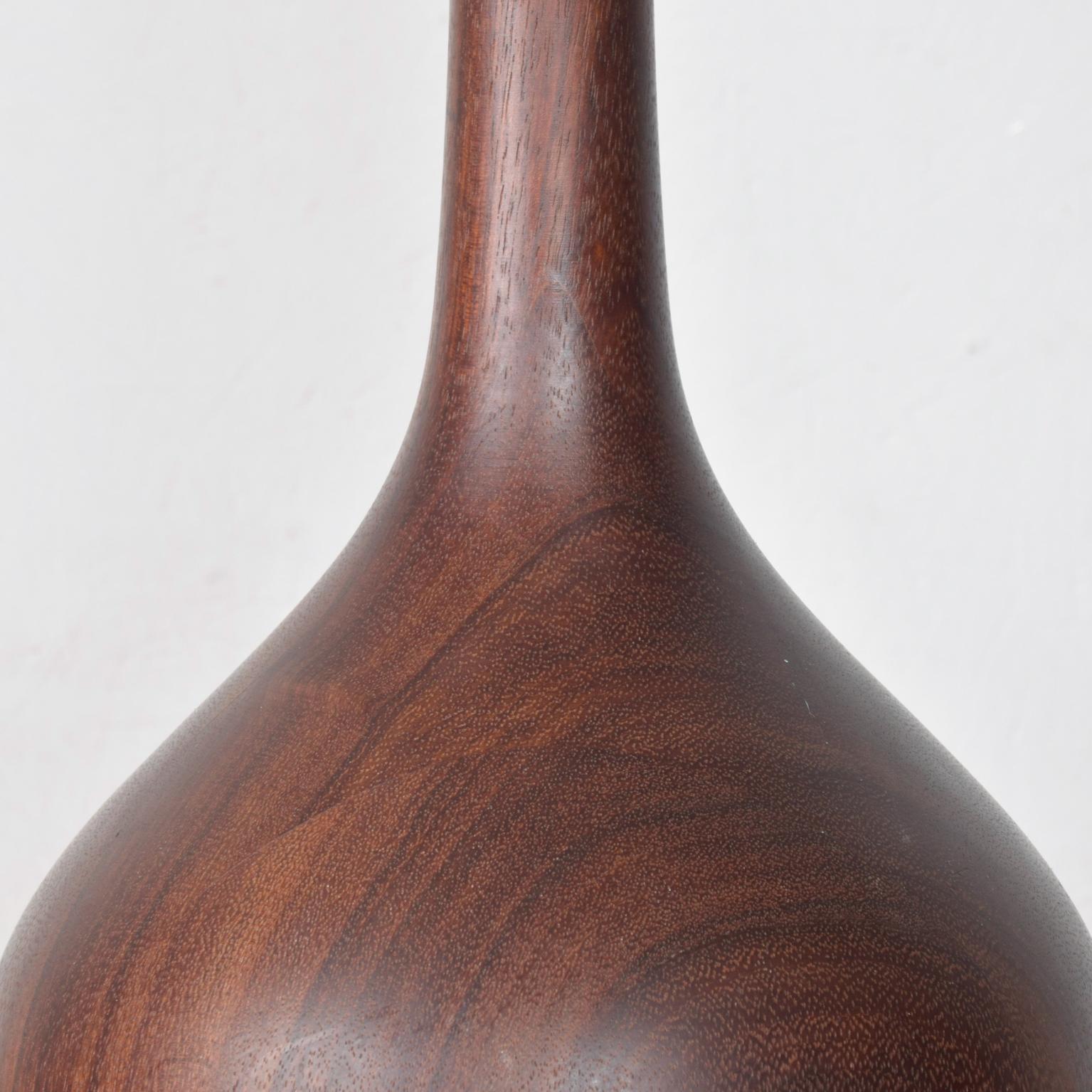 Mid-Century Modern Danish Modern Solid Teak Wood Turned Tear Drop Table Lamp, 1950s