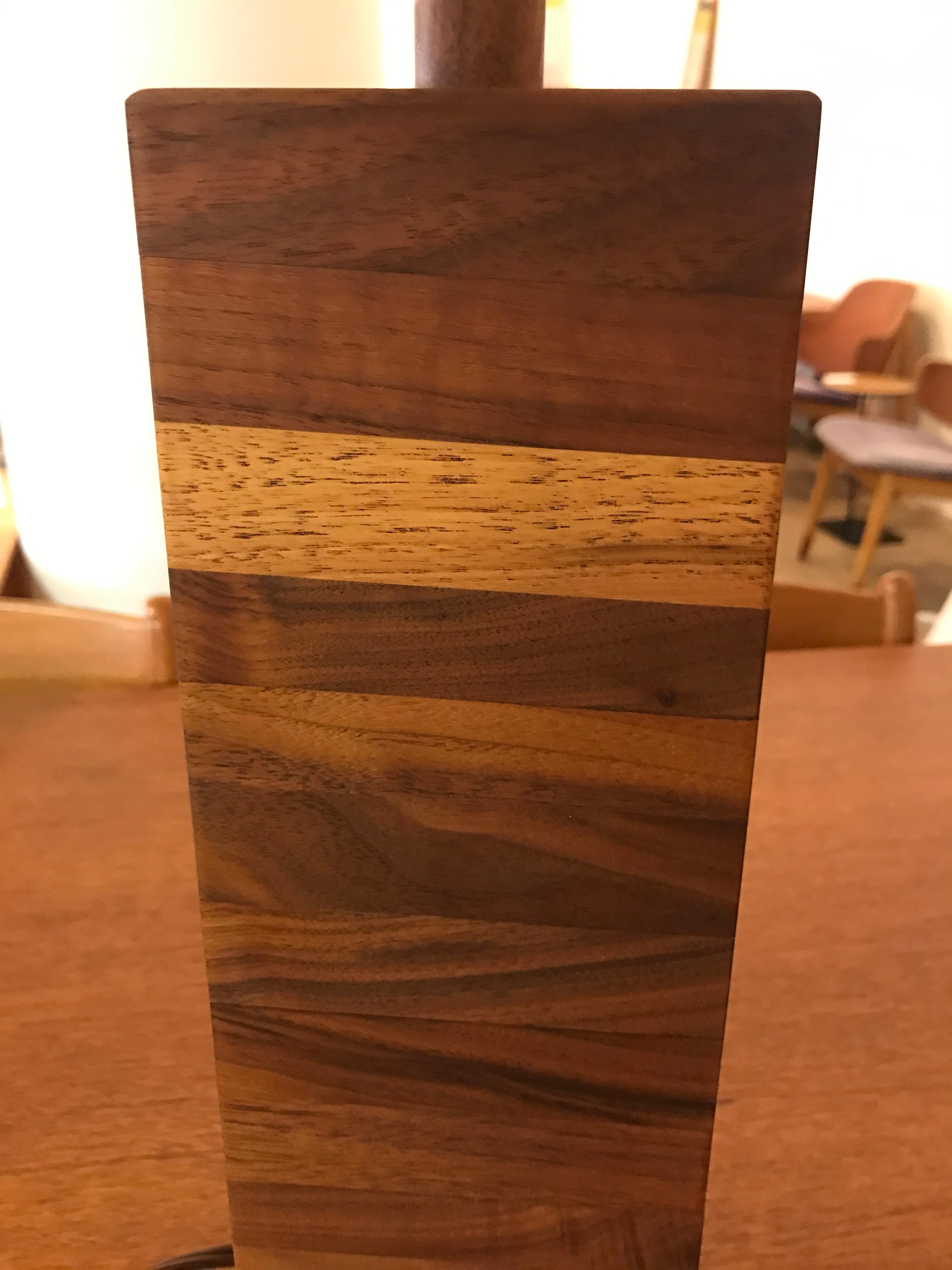 wood block table lamp