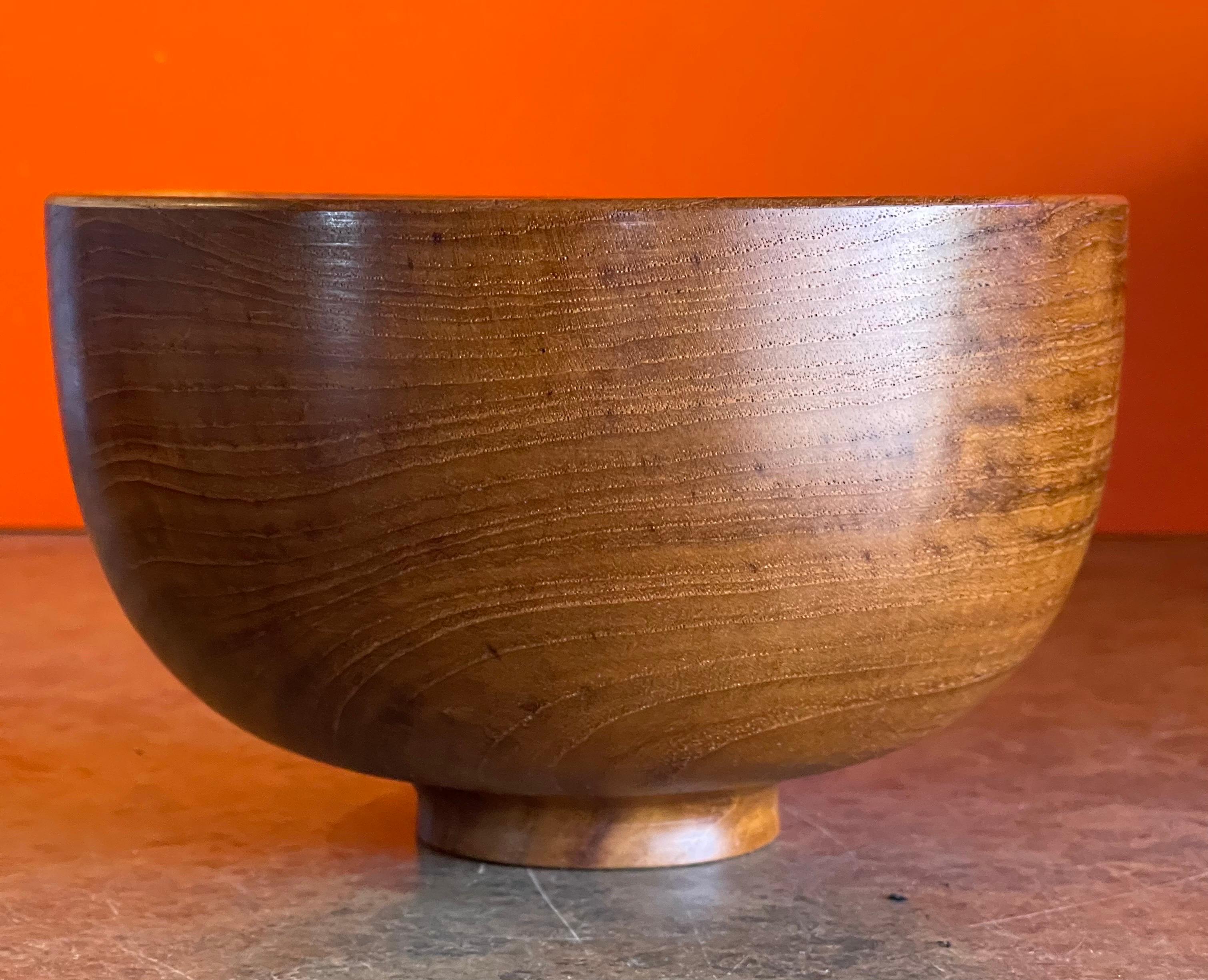 Mid-Century Modern Danish Modern Solid Walnut Footed Bowl by Frantz M.  For Sale