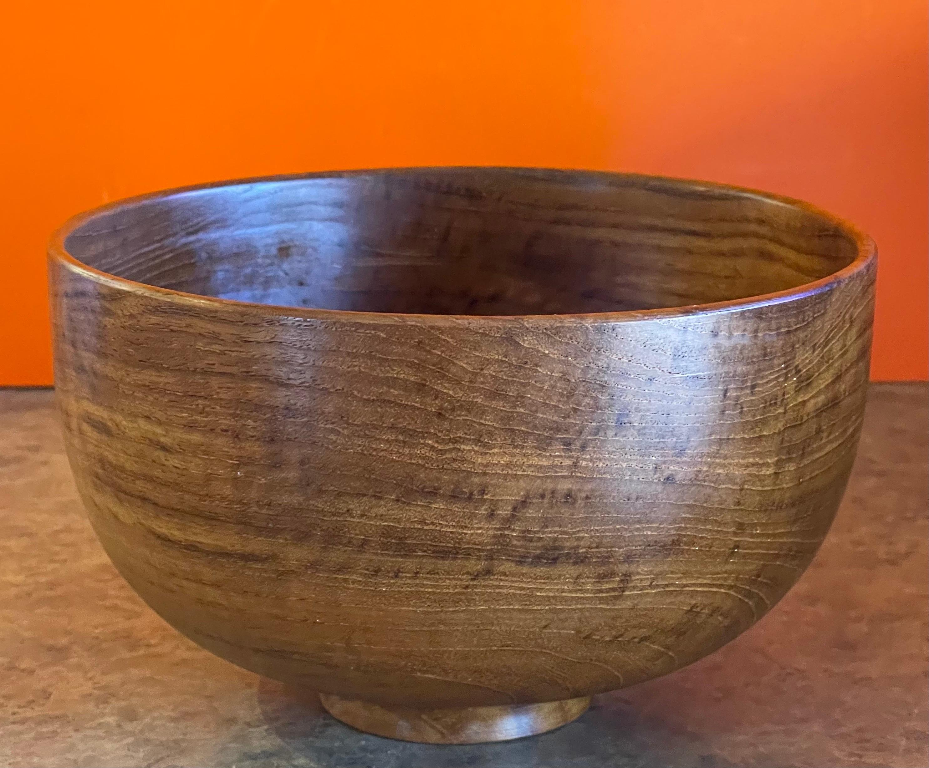 20th Century Danish Modern Solid Walnut Footed Bowl by Frantz M.  For Sale