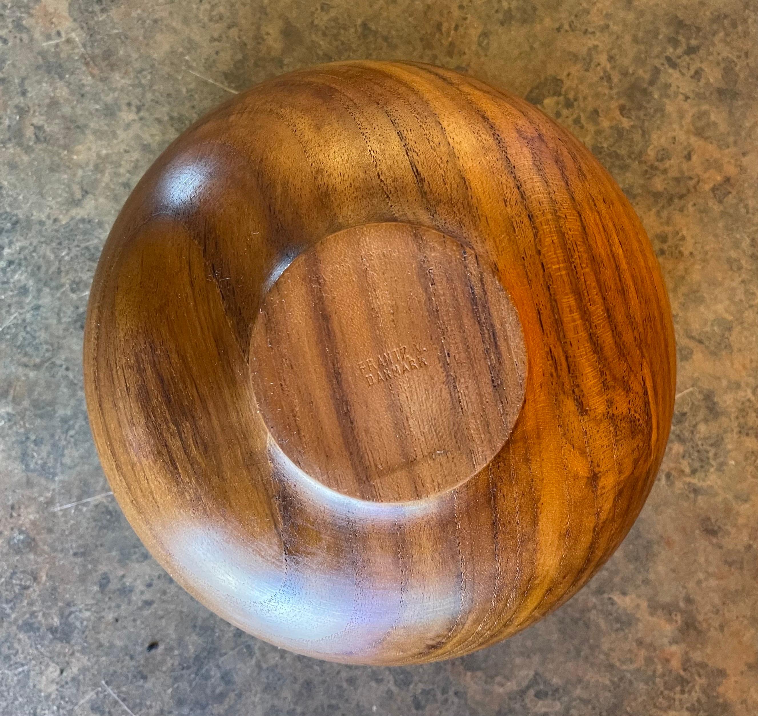 Danish Modern Solid Walnut Footed Bowl by Frantz M. For Sale 3