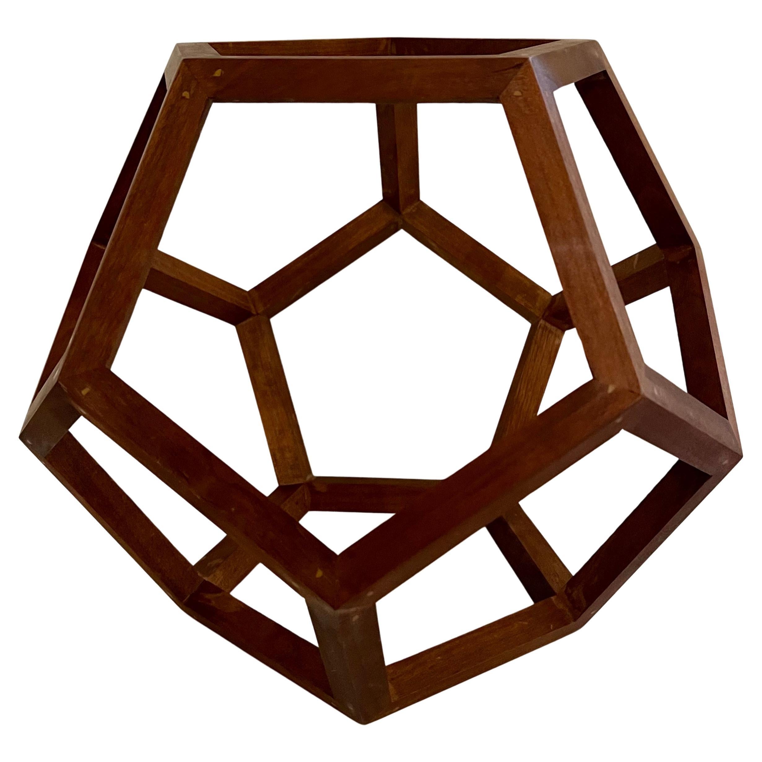 Mid-Century Modern Danish Modern Solid Walnut Geometric Unique Sculpture Hand Made  For Sale