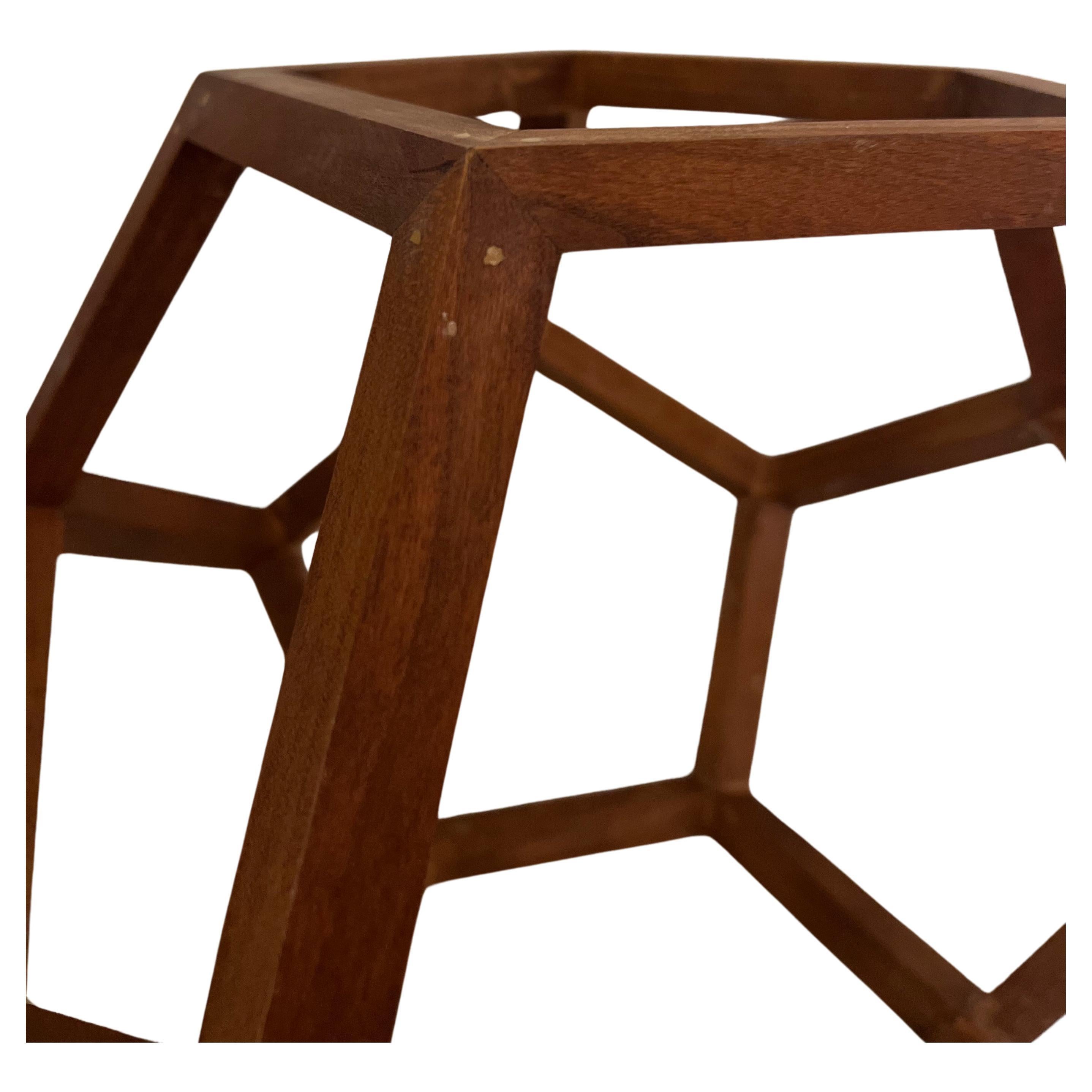 Danish Modern Solid Walnut Geometric Unique Sculpture Hand Made  For Sale 1