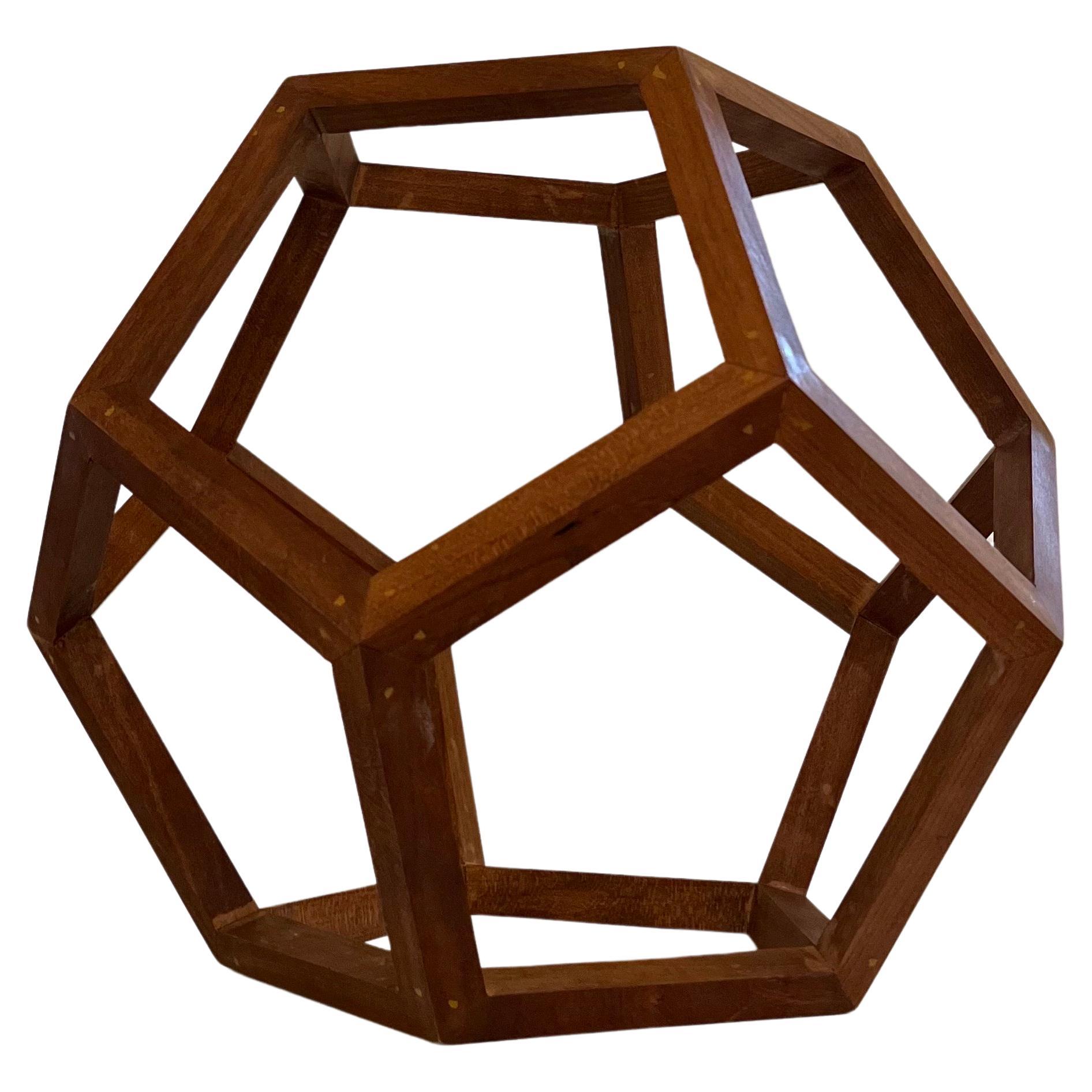 Danish Modern Solid Walnut Geometric Unique Sculpture Hand Made  For Sale